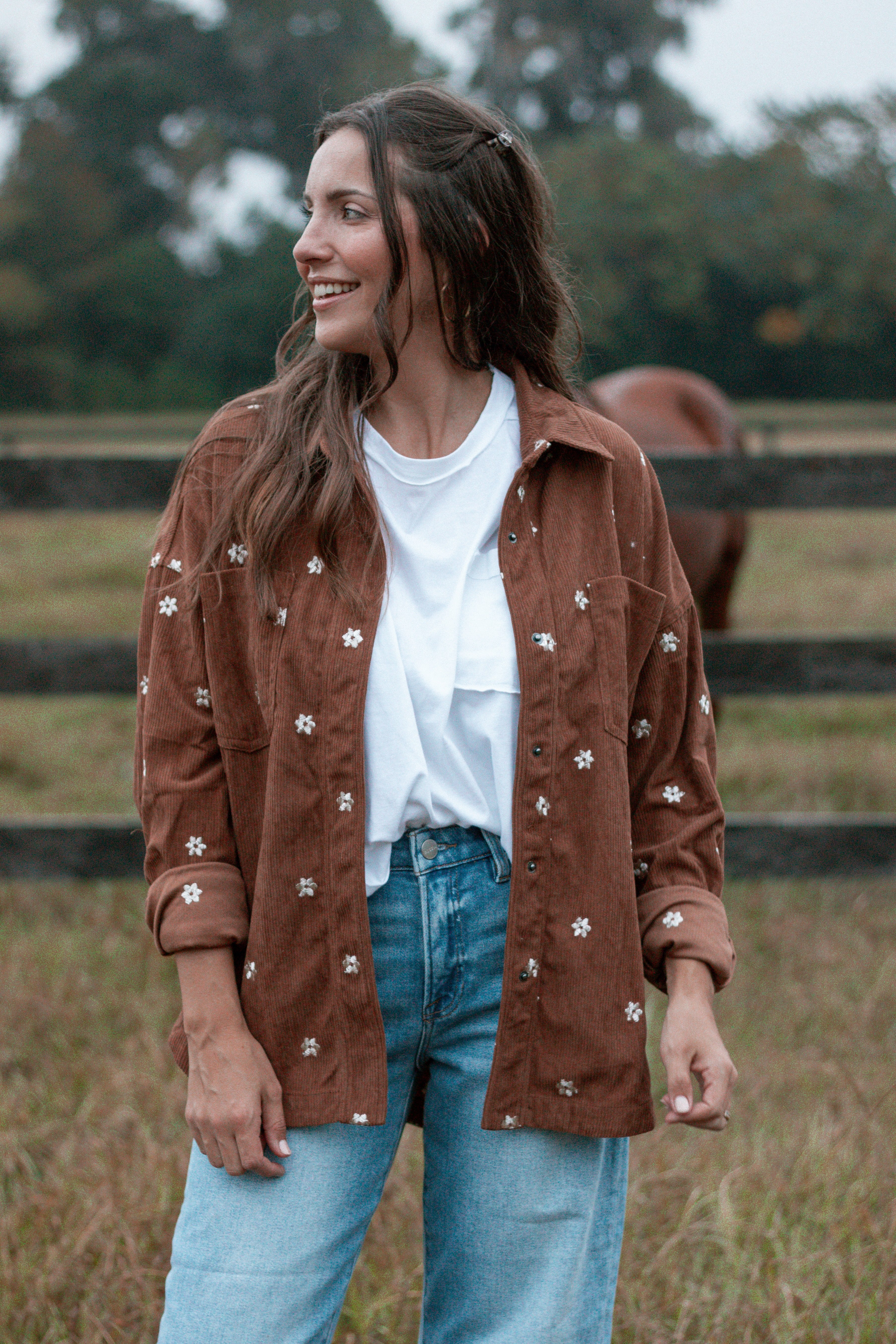 Teddy Bear Corduroy Button Up Top