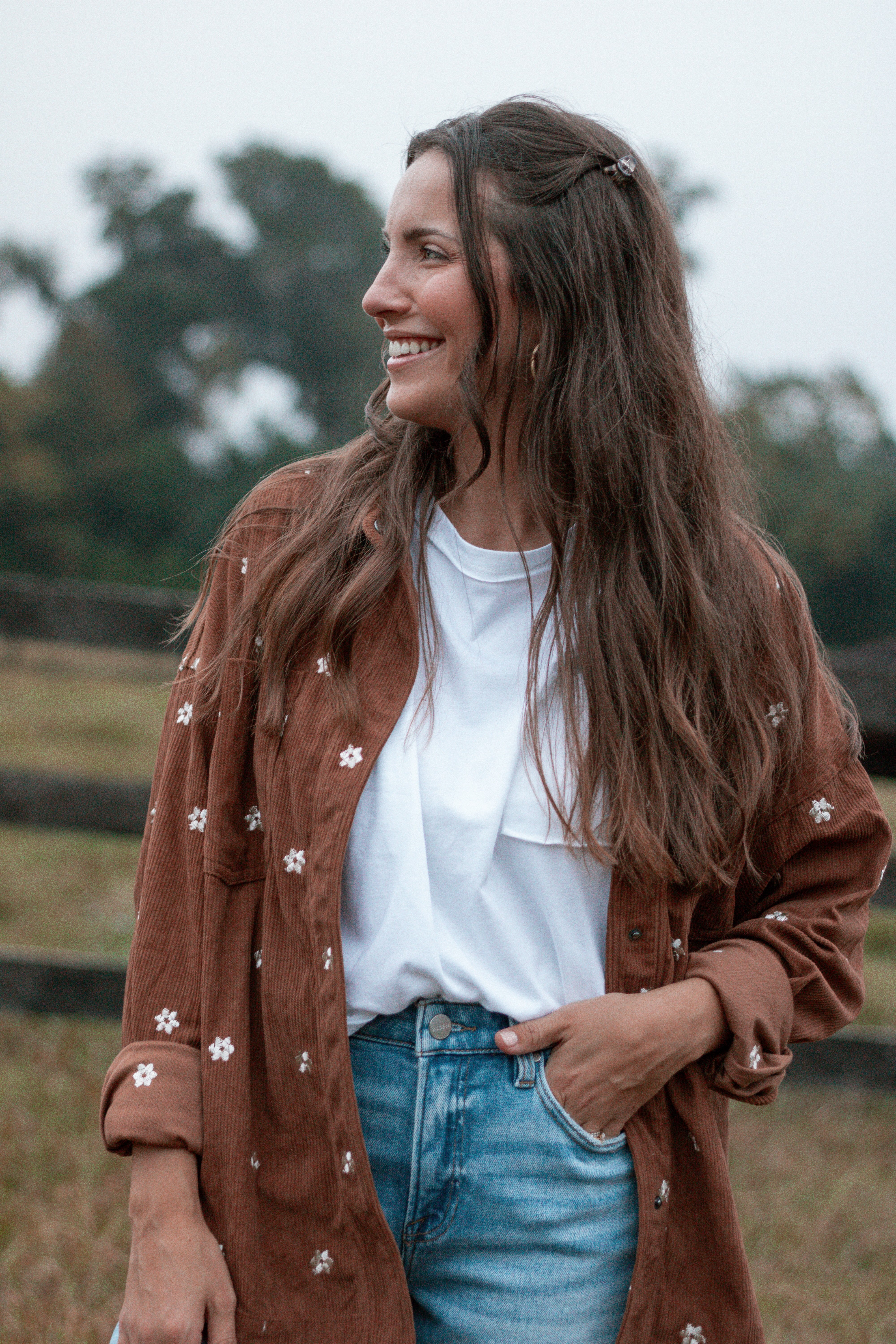 Teddy Bear Corduroy Button Up Top