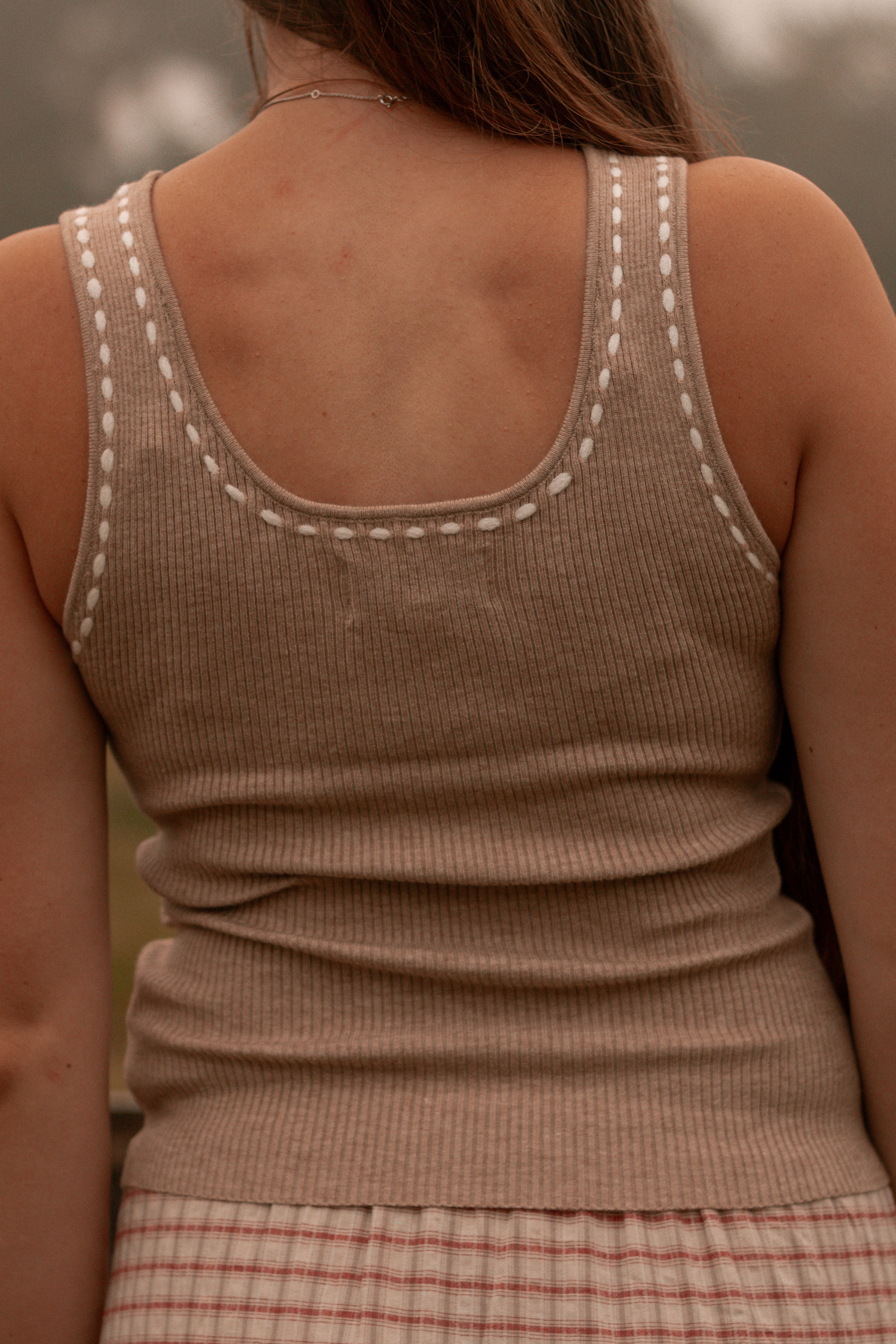 Stitched in Sand Tank Top