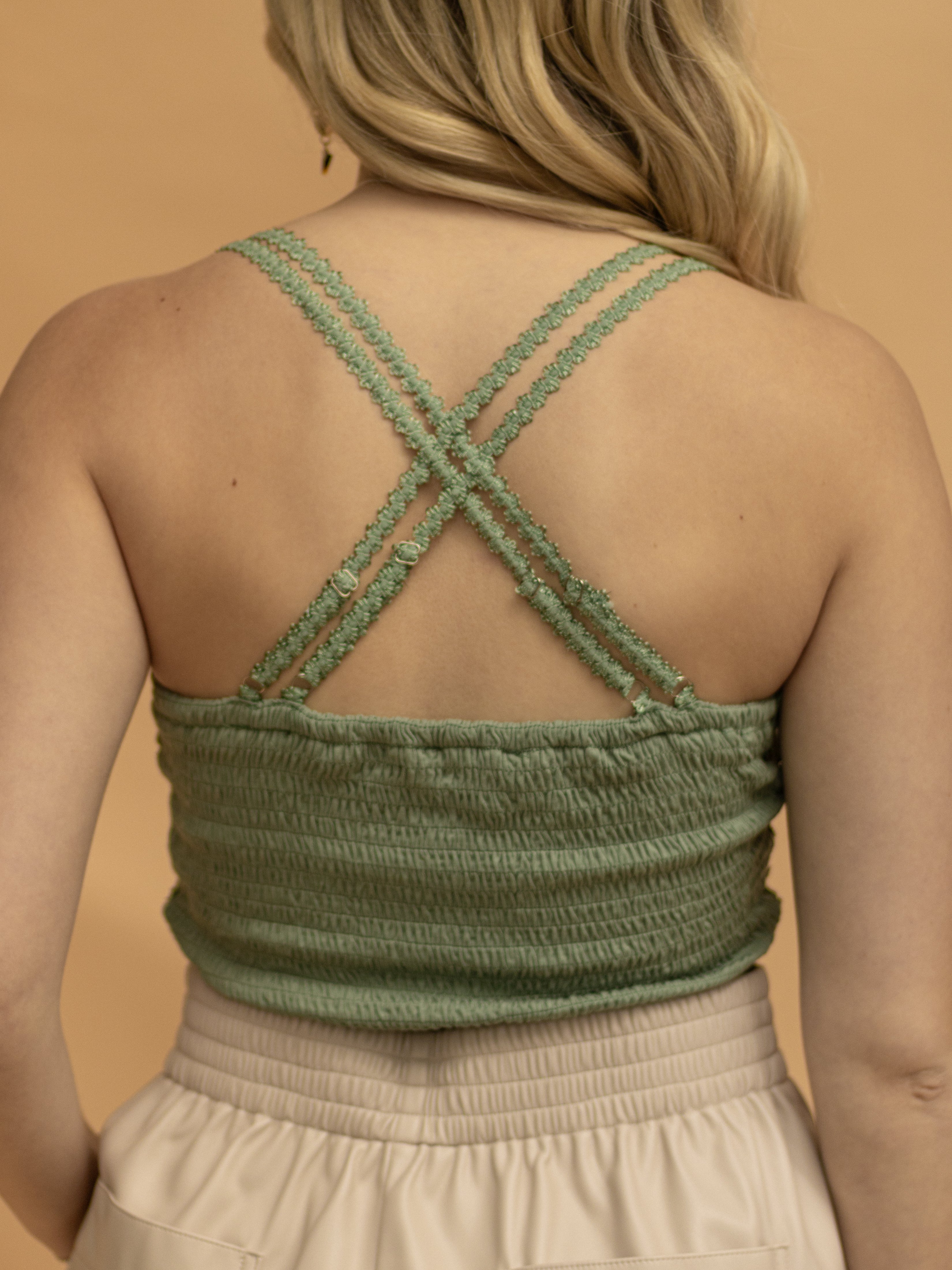 Forest Mist Lace Bralette Top