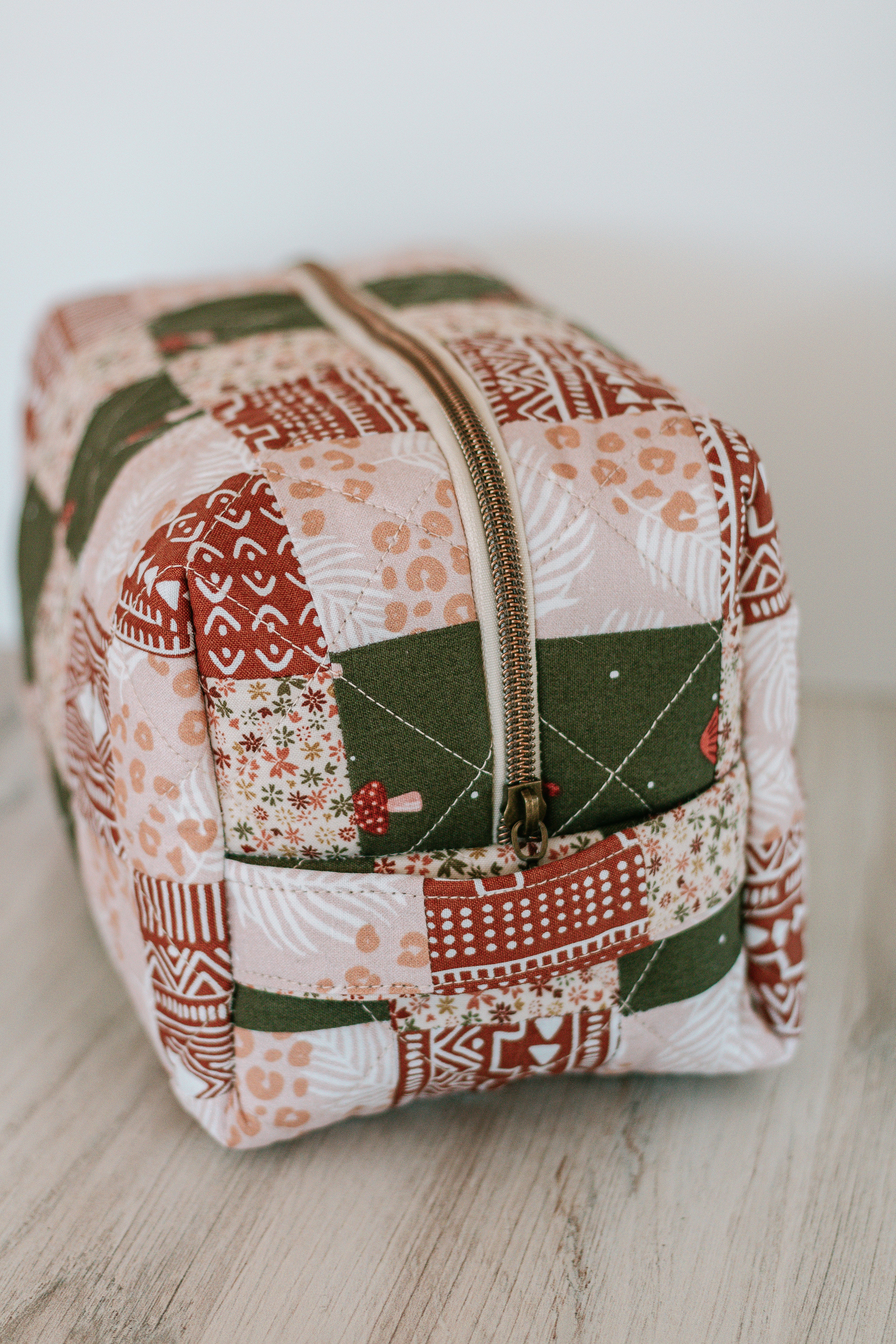 Mushroom Daze | Jumbo Quilted Makeup Bag