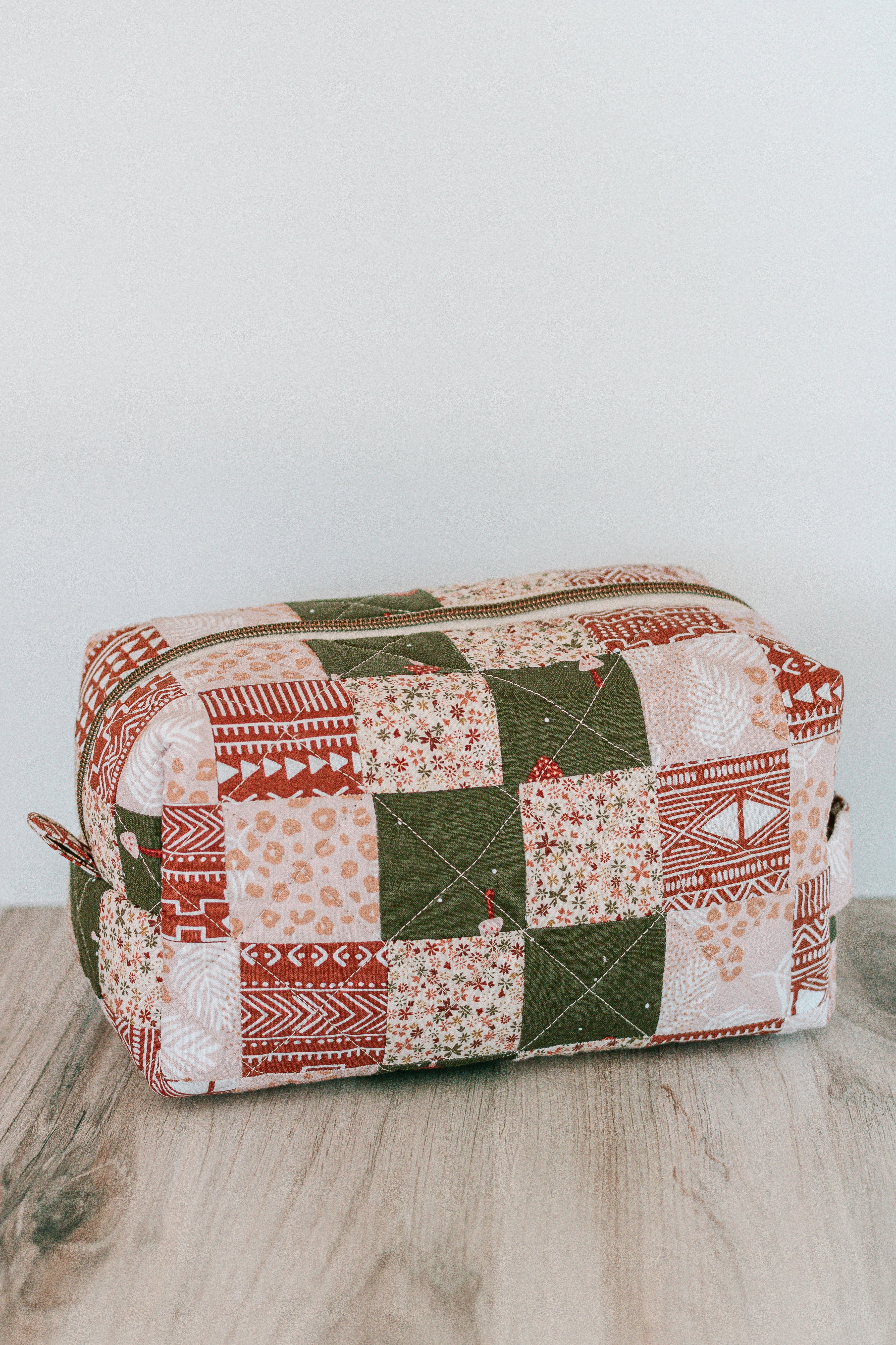 Mushroom Daze | Jumbo Quilted Makeup Bag