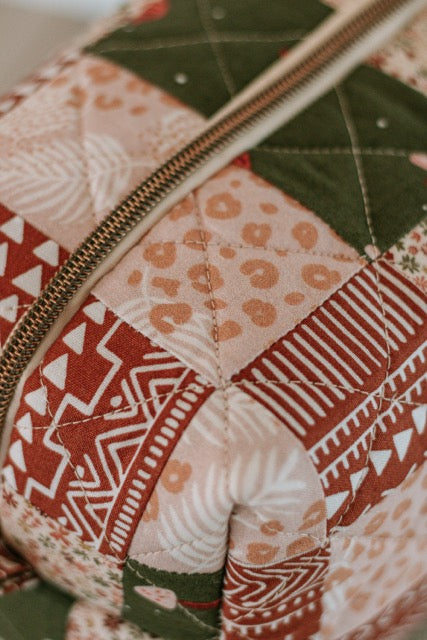 Mushroom Daze | Jumbo Quilted Makeup Bag