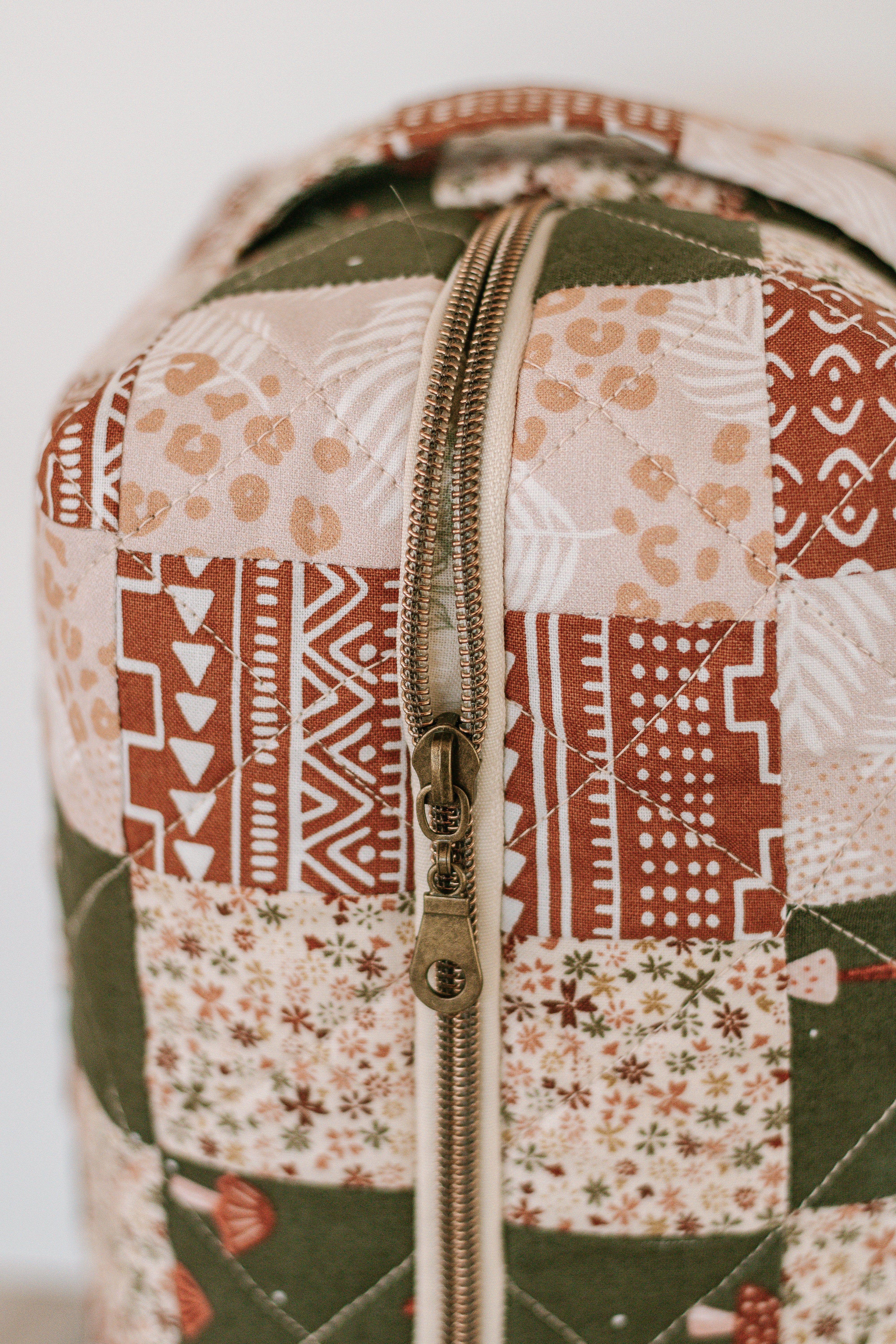 Mushroom Daze | Jumbo Quilted Makeup Bag