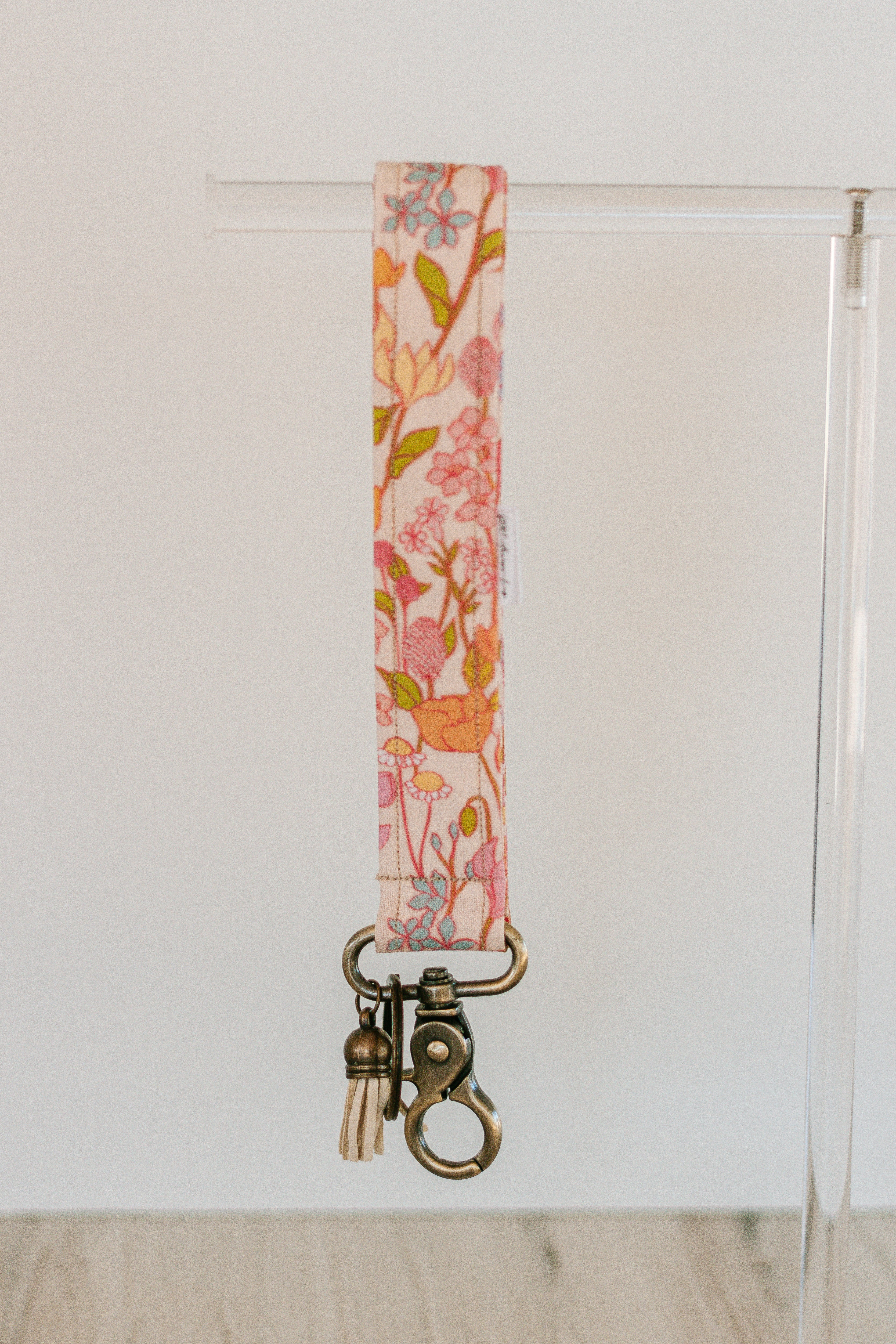 Pink Floral Doodles | Keychain Wristlet