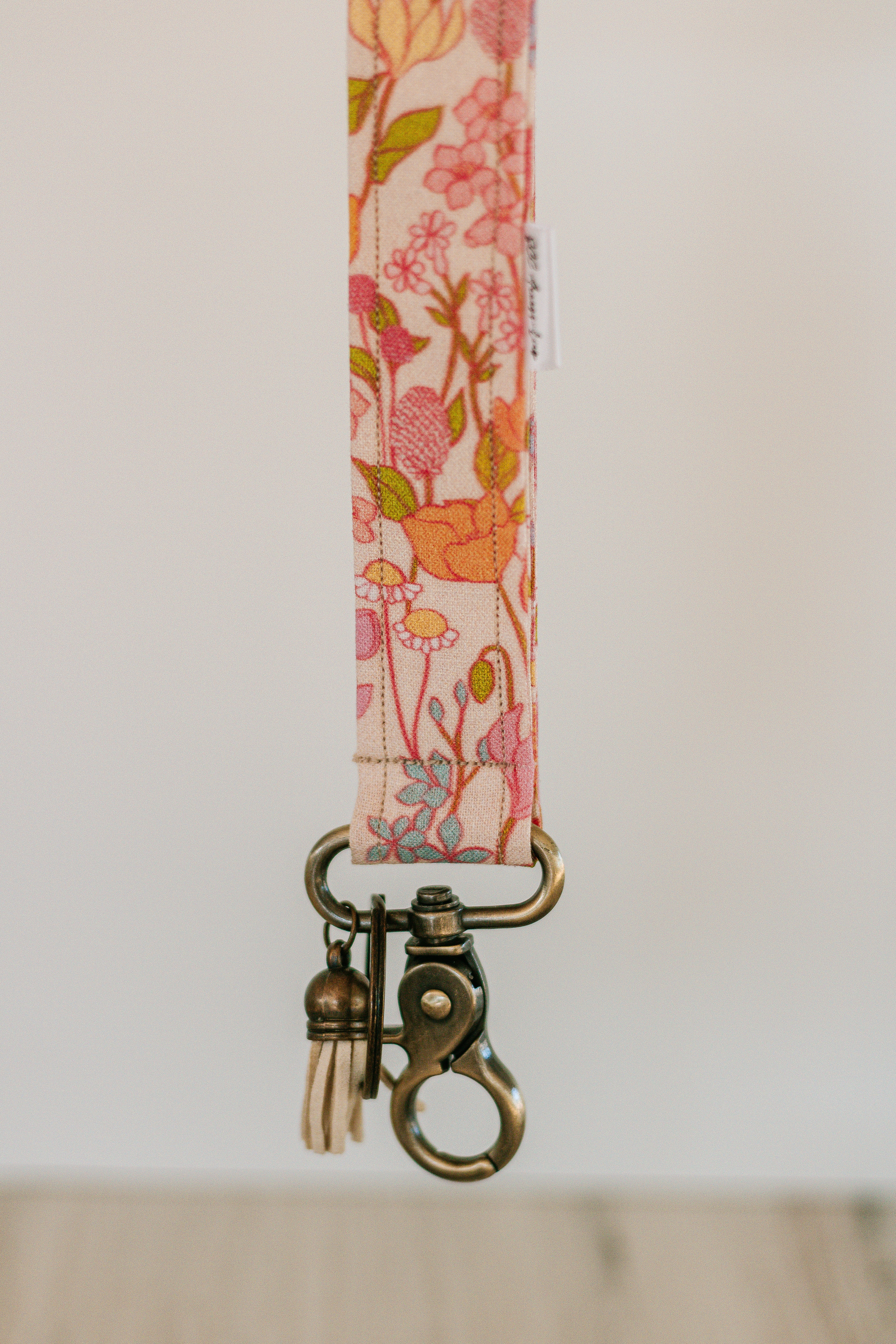 Pink Floral Doodles | Keychain Wristlet