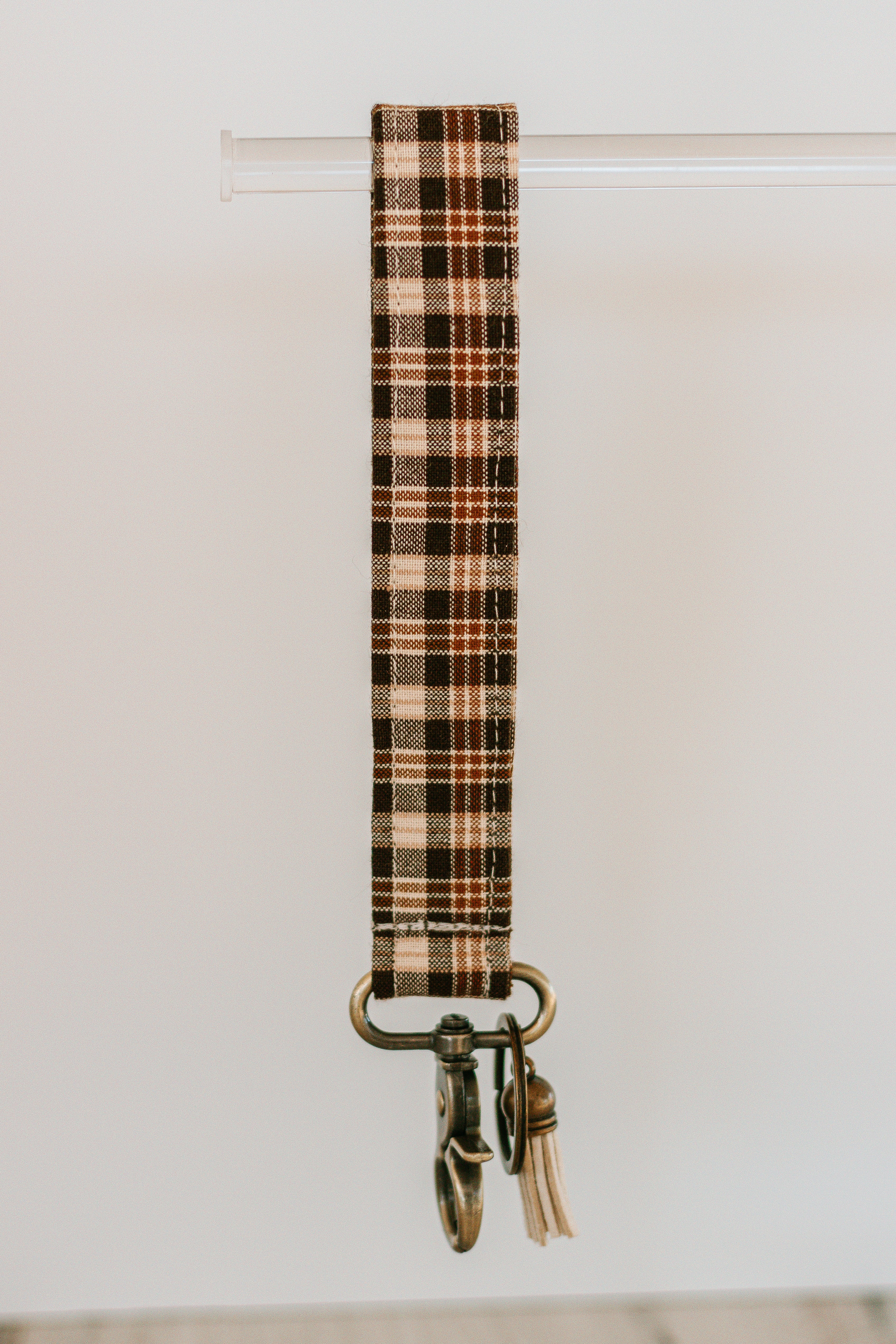 Mocha Plaid | Keychain Wristlet