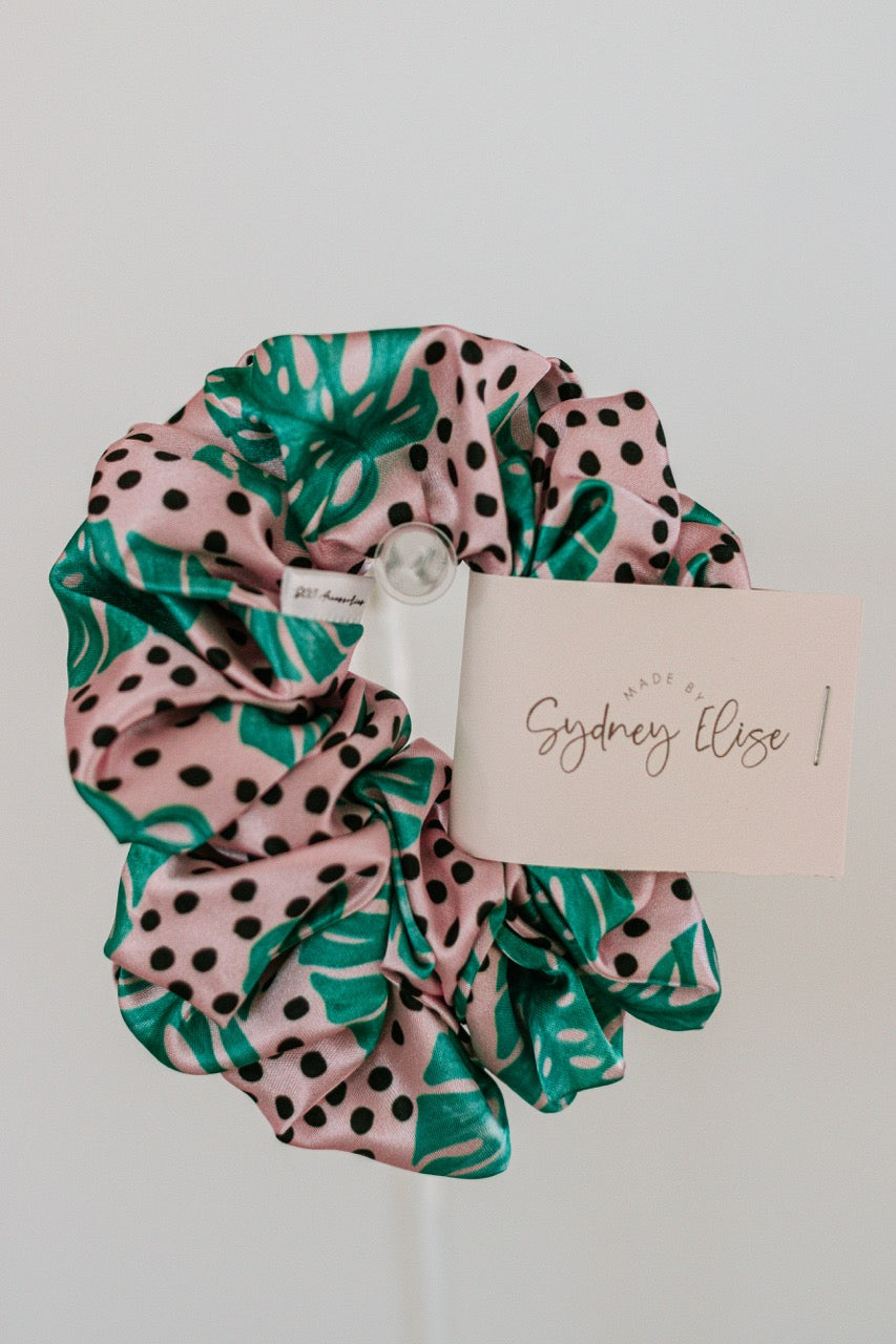 Monstera Mama | Jumbo Satin Scrunchie