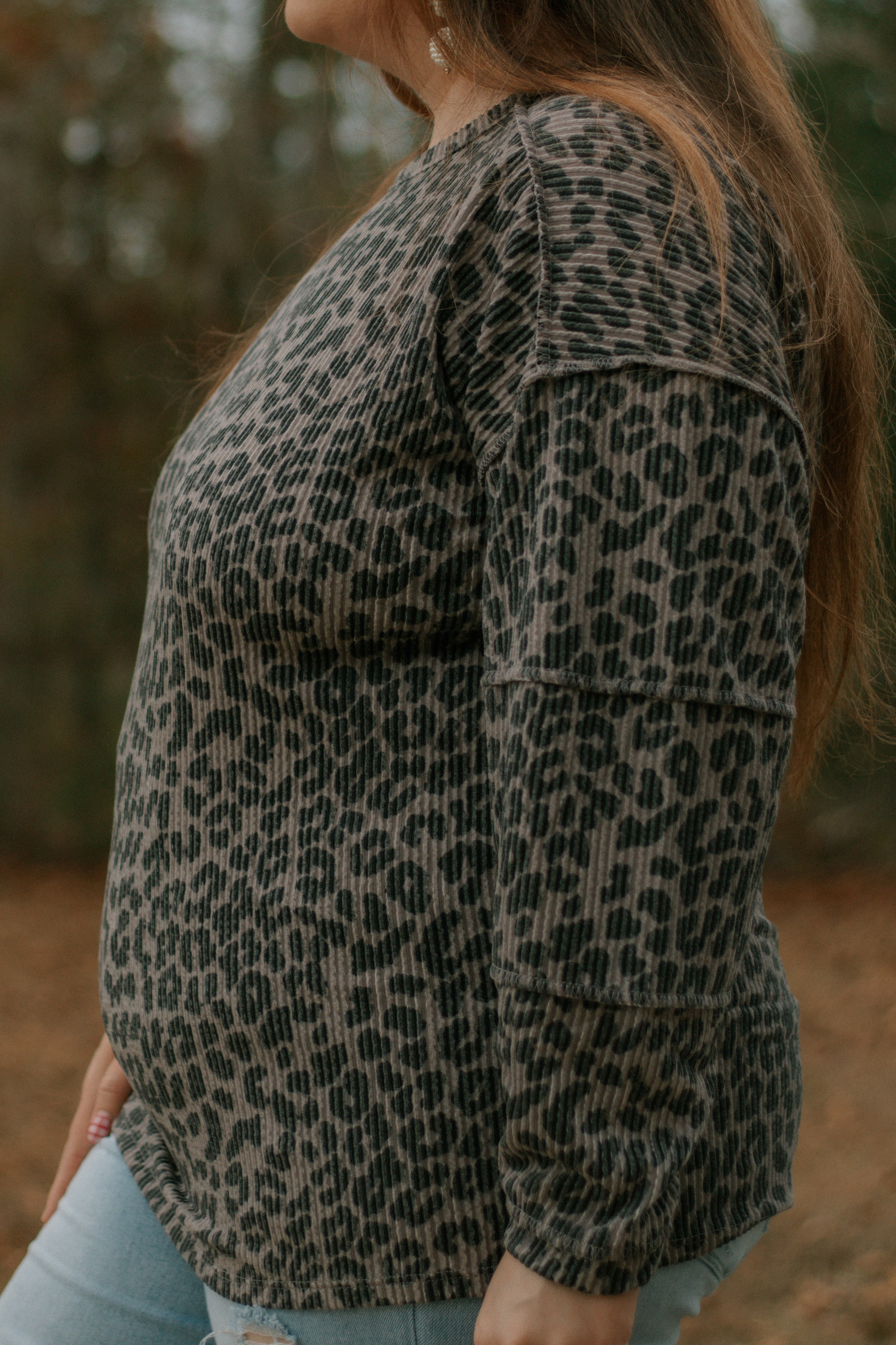 Charcoal Cheetah Top - S