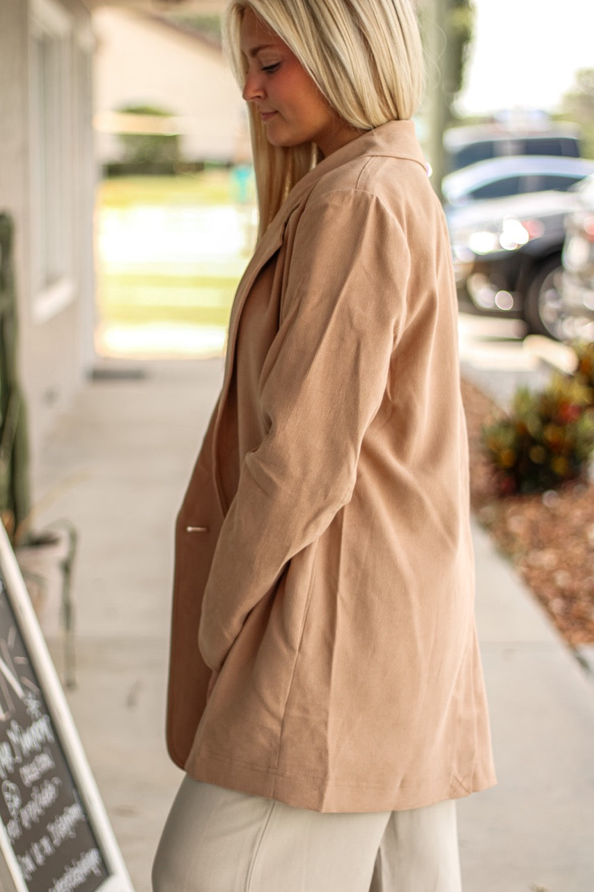 Mocha Cream Oversized Blazer