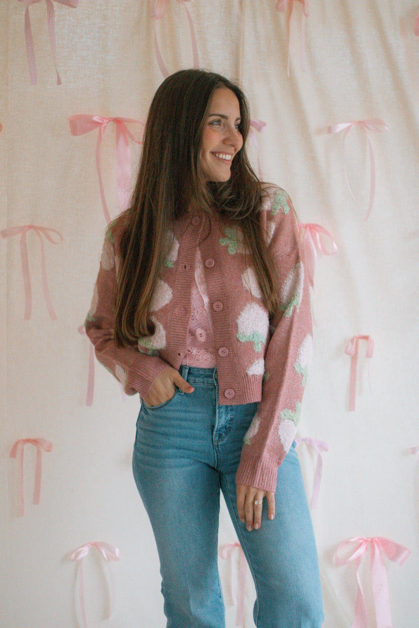 Strawberry Rosé Cardigan