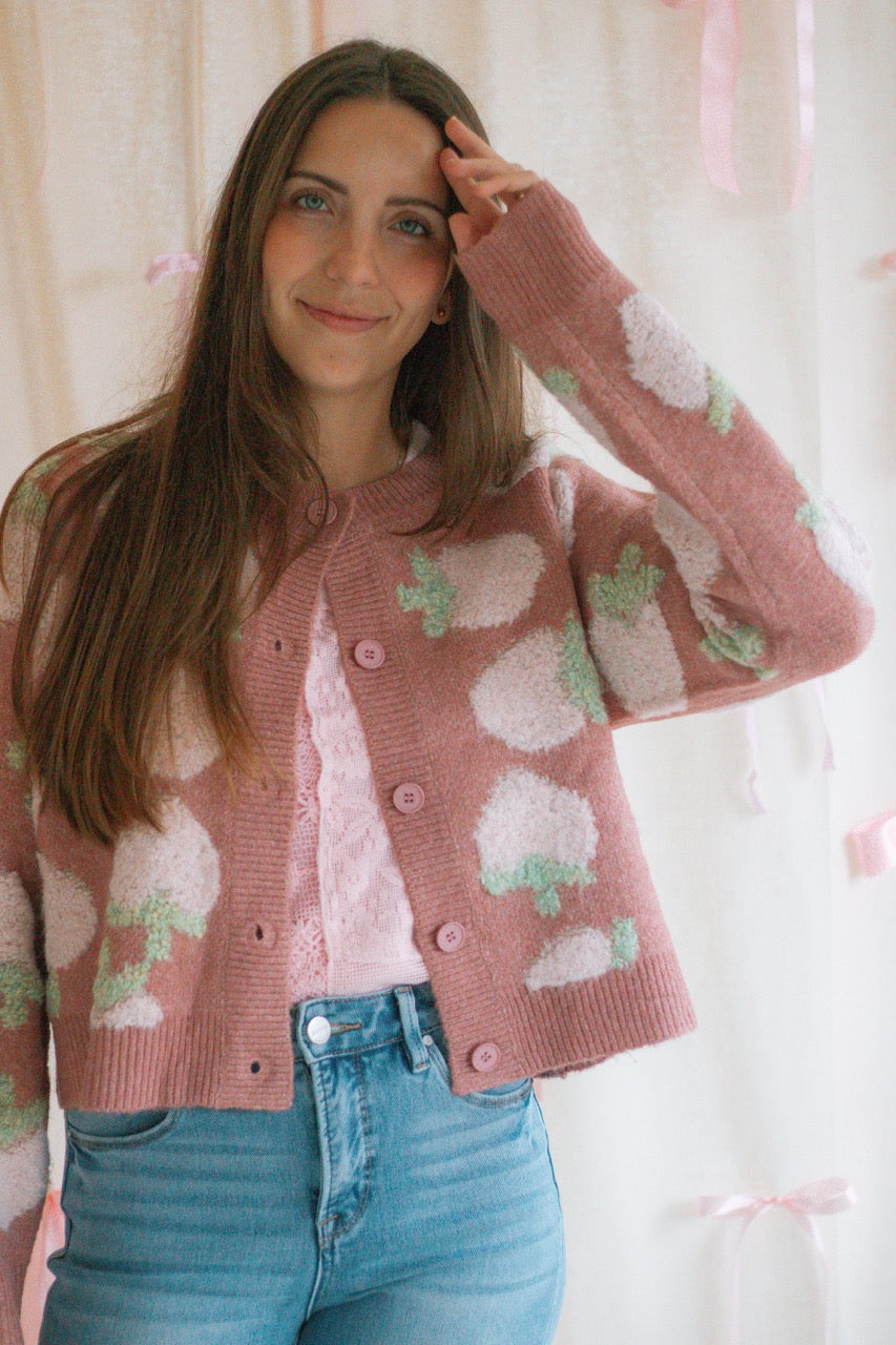 Strawberry Rosé Cardigan