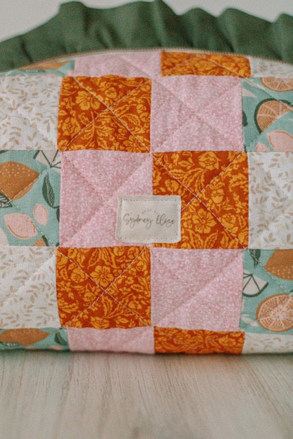 Pink Lemonade Splash | Jumbo Quilted Makeup Bag