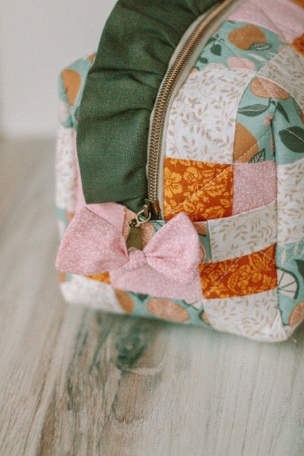 Pink Lemonade Splash | Jumbo Quilted Makeup Bag