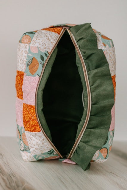 Pink Lemonade Splash | Jumbo Quilted Makeup Bag