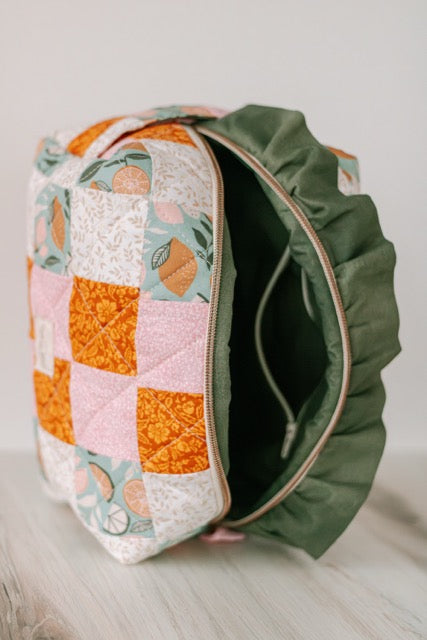 Pink Lemonade Splash | Jumbo Quilted Makeup Bag