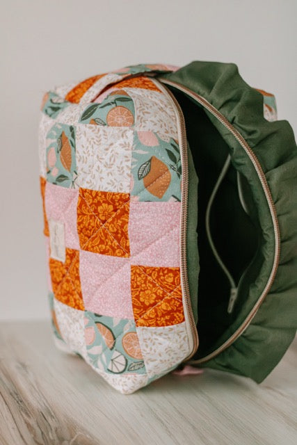Pink Lemonade Splash | Jumbo Quilted Makeup Bag