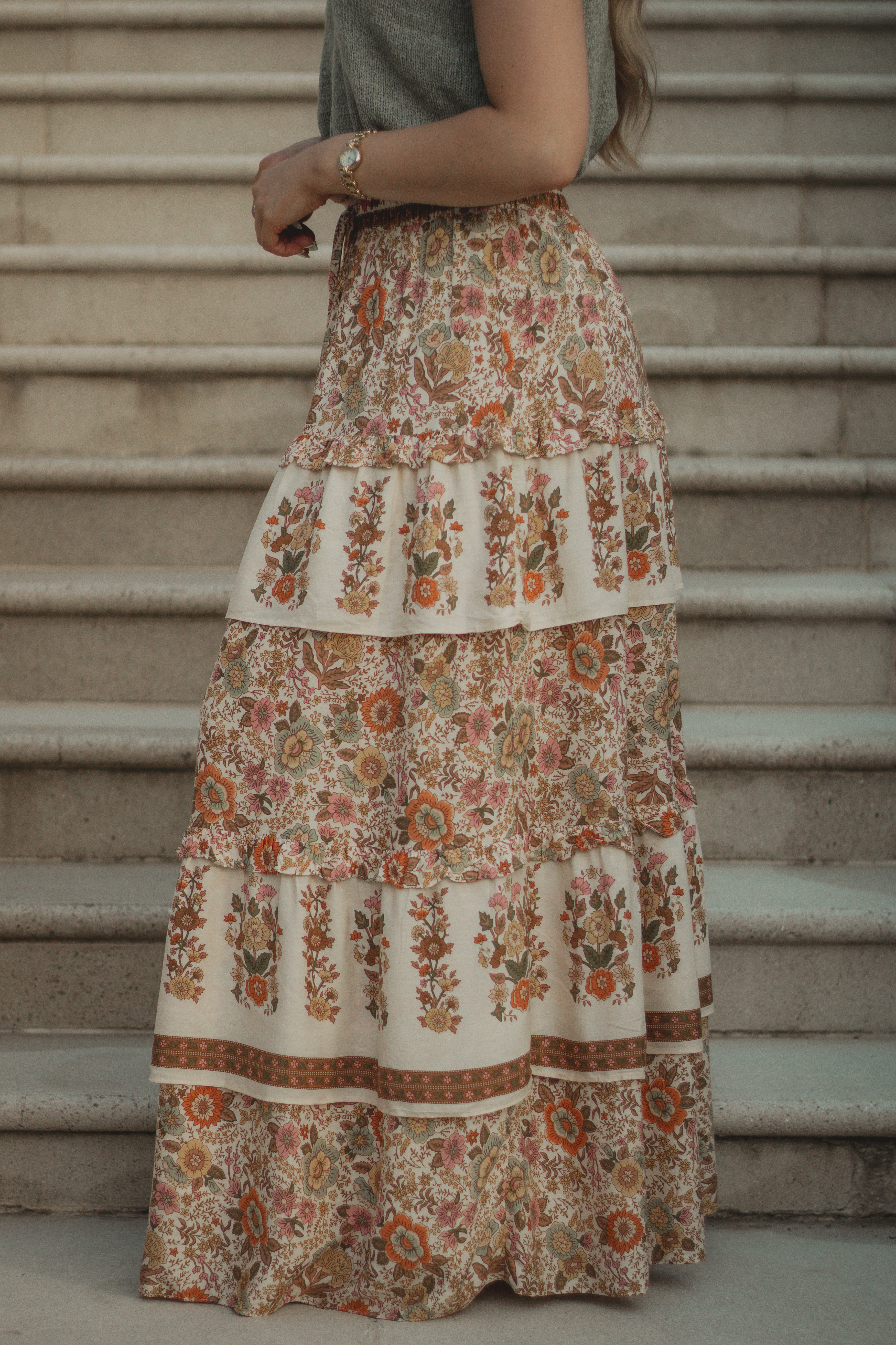 Wildflower Daydream Midi Skirt - L