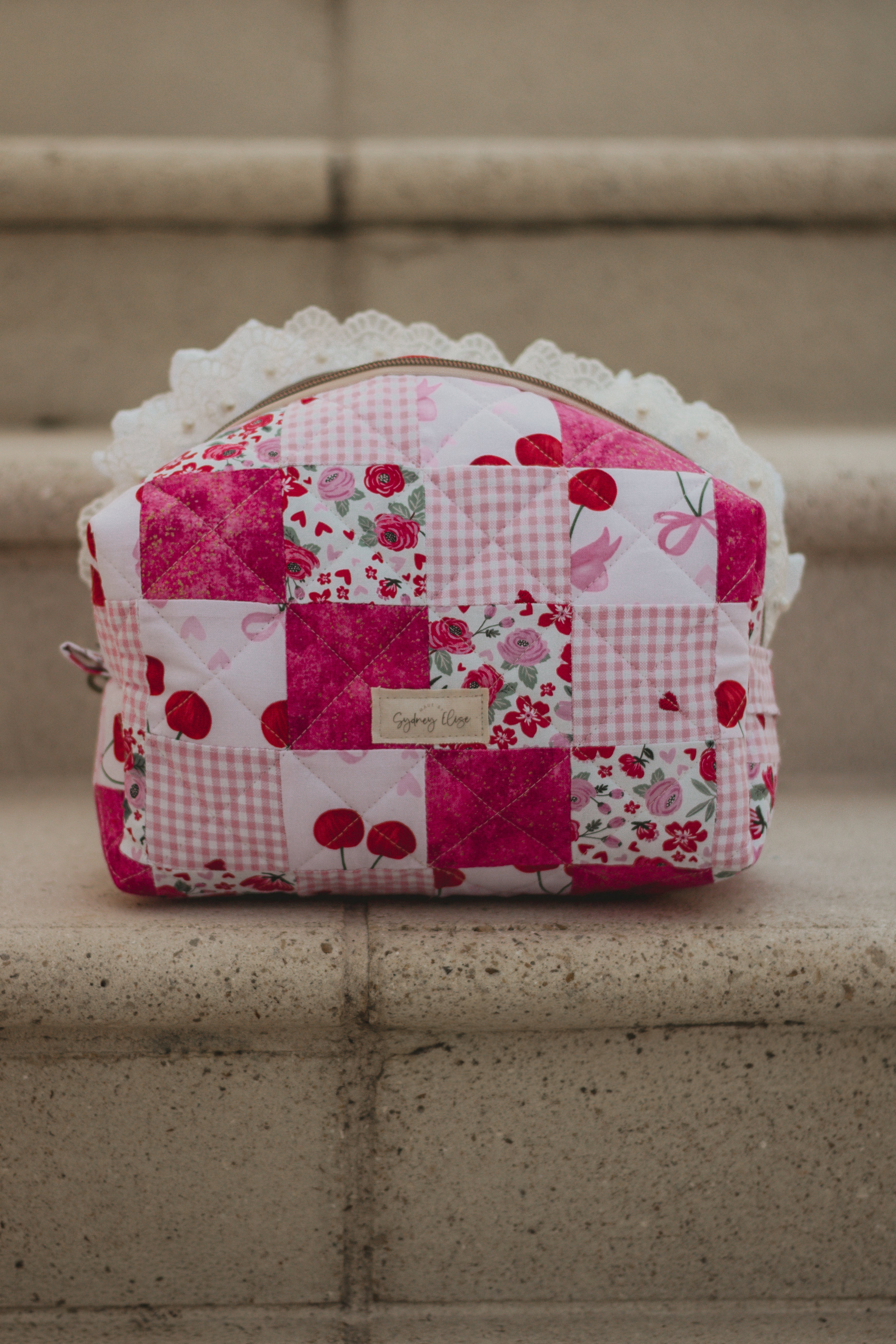 Cherry Sweet | Jumbo Quilted Makeup Bag