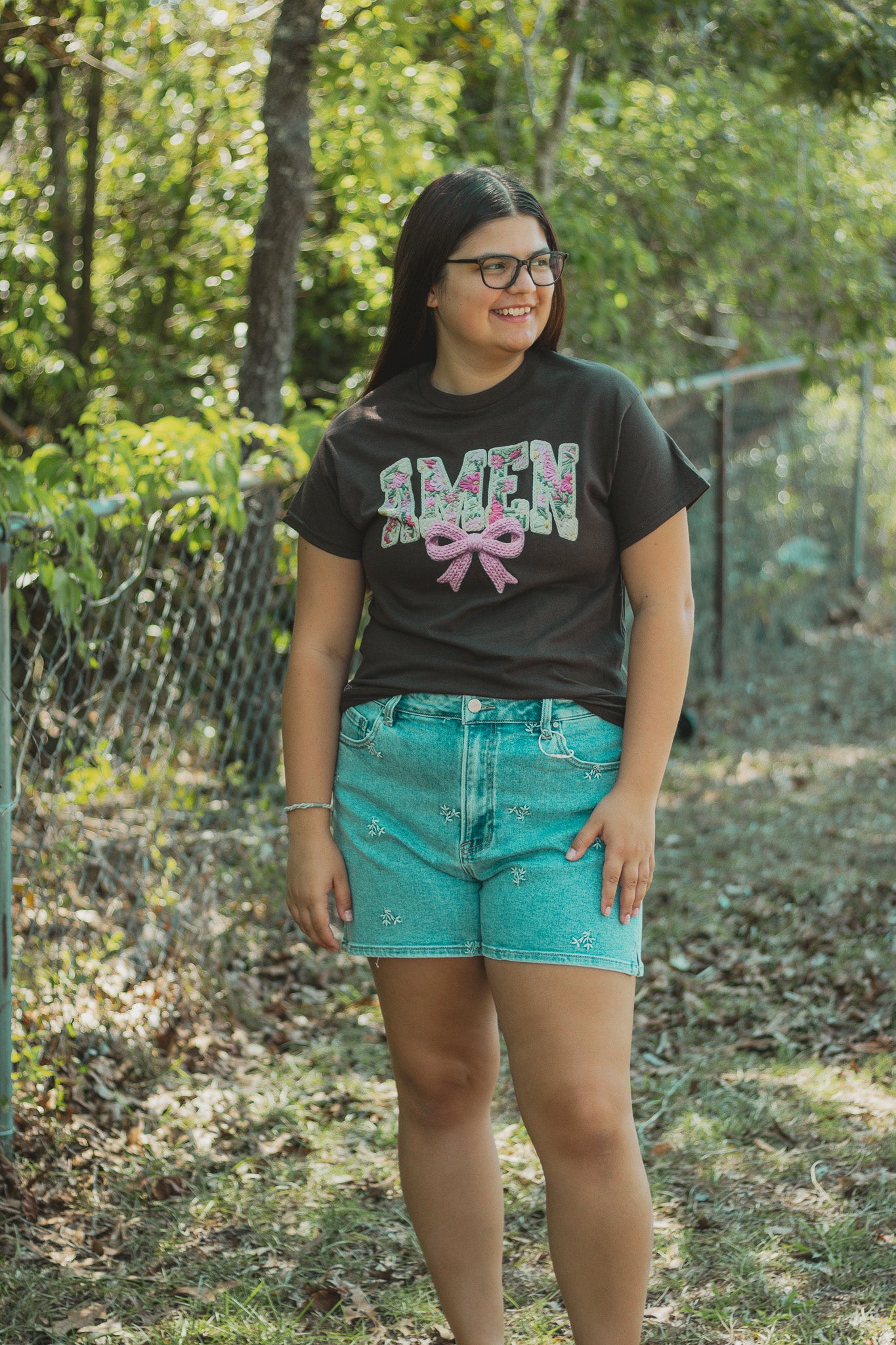 Brown Amen Graphic Tee - M