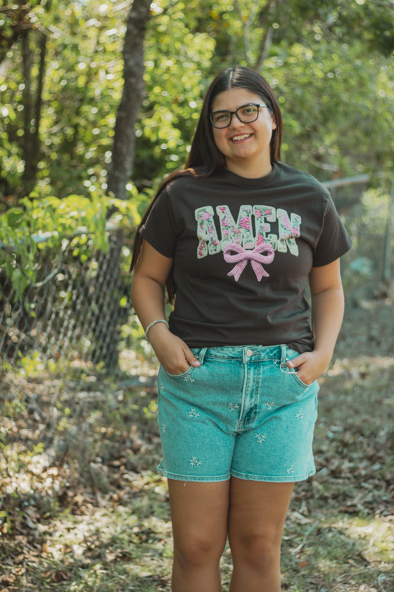 Brown Amen Graphic Tee - M