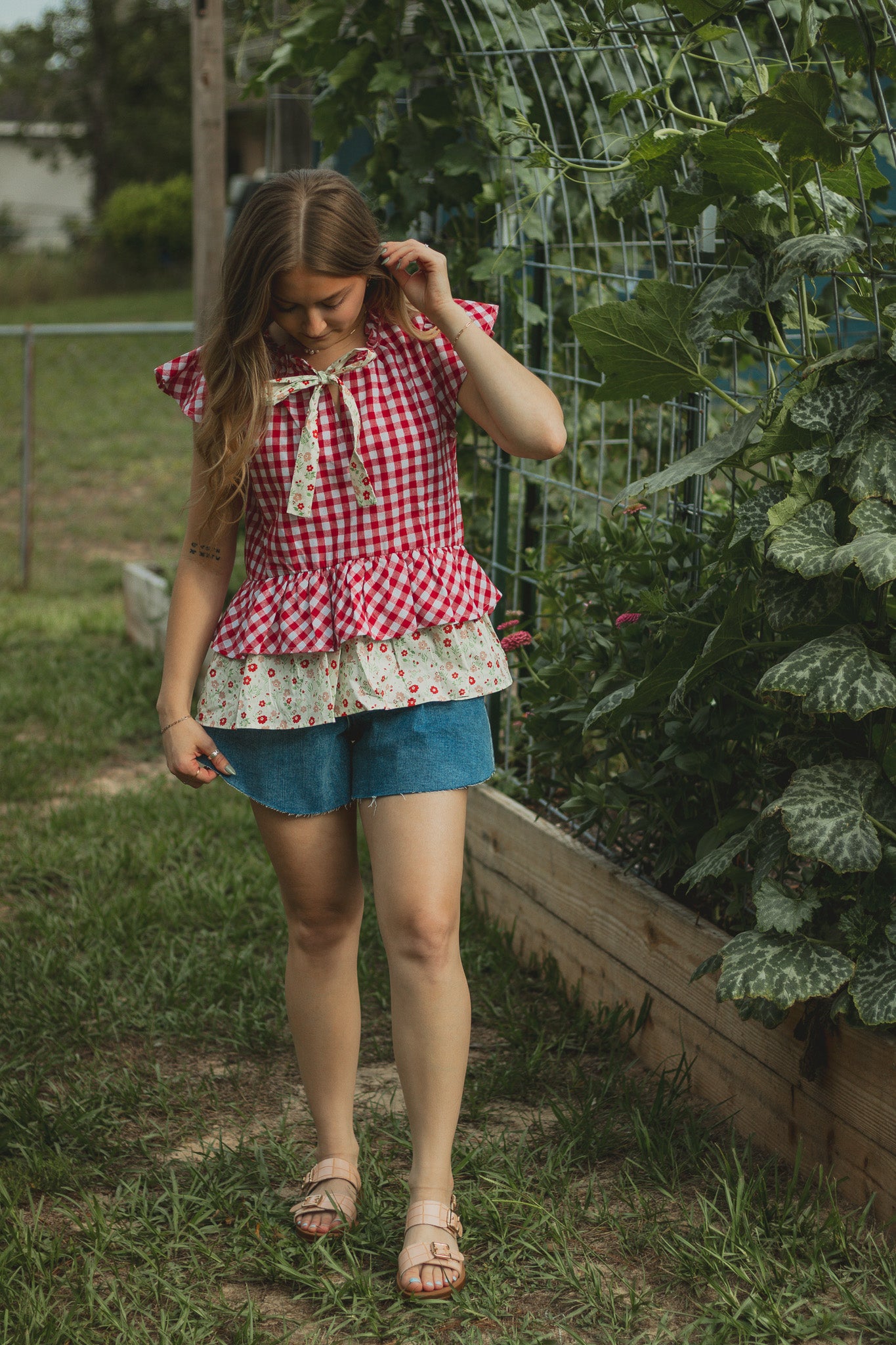 Blueberry Patch Stretchy Denim Shorts