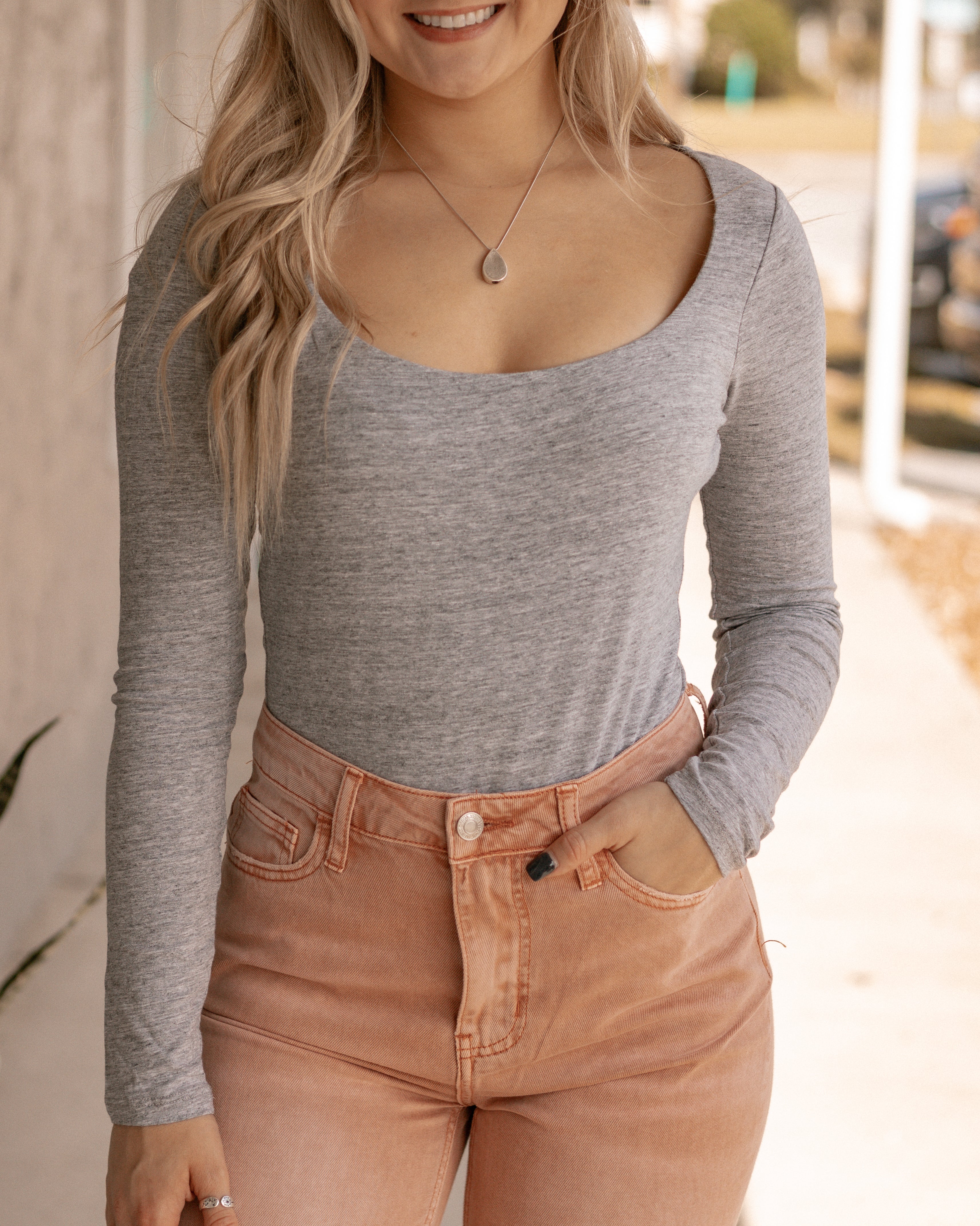 Gray Daze Long Sleeve Bodysuit