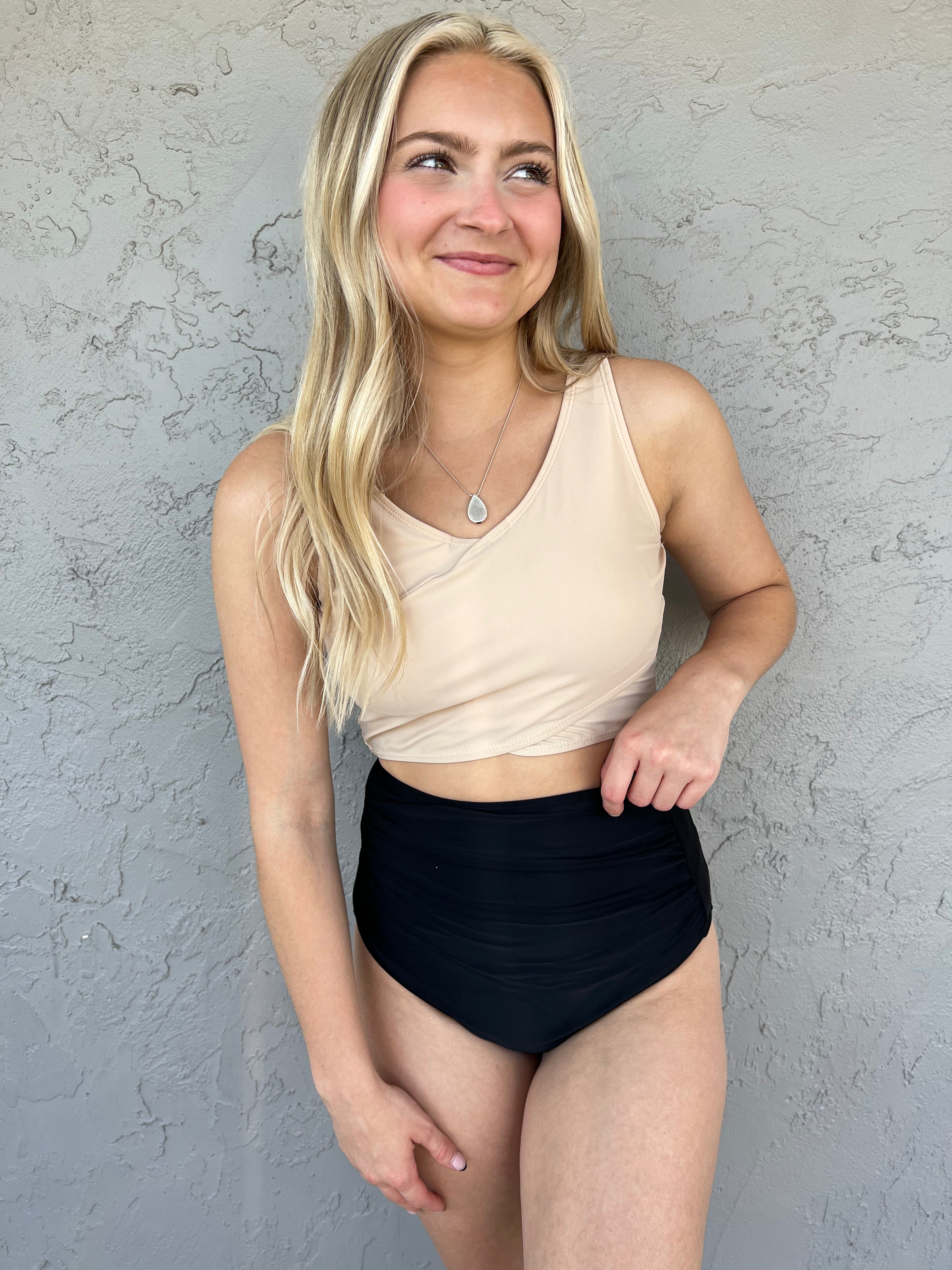 Criss Cross Reversible Top | Tan