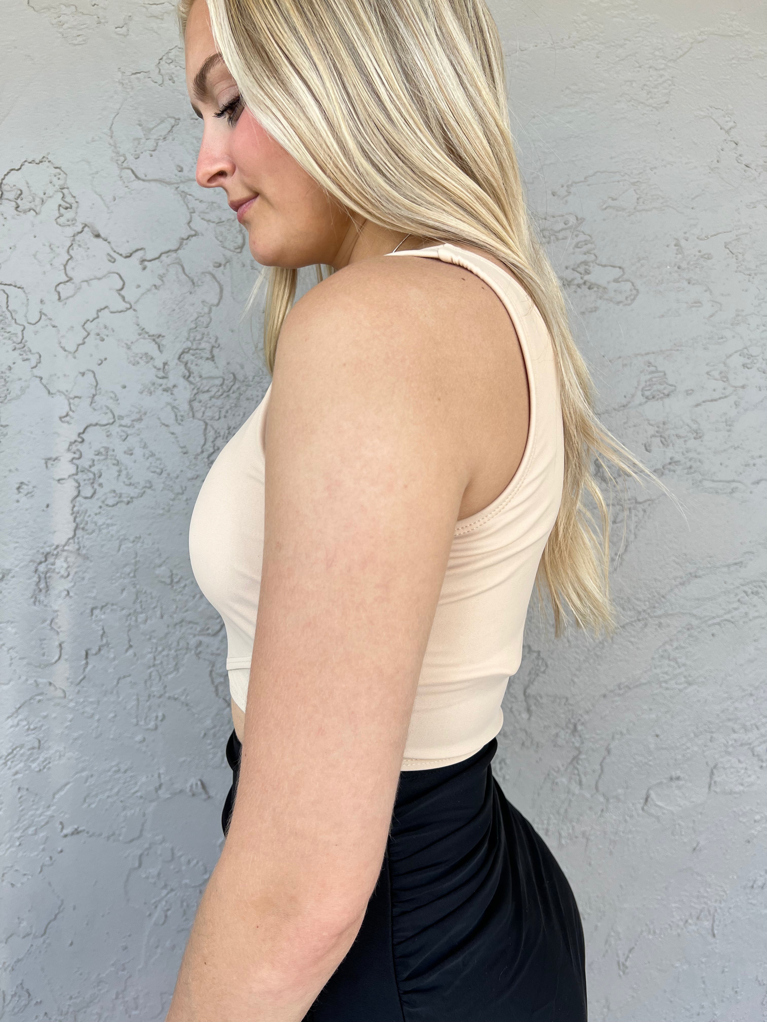 Criss Cross Reversible Top | Tan