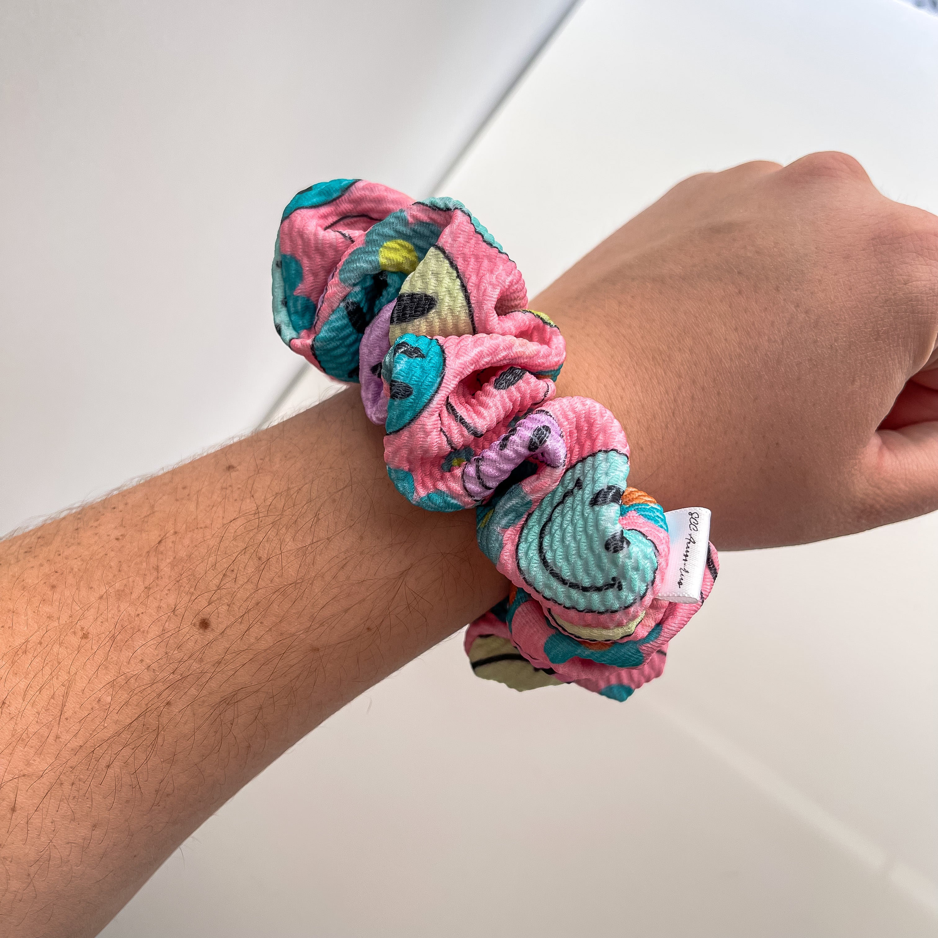 Groovy Smiley Scrunchie