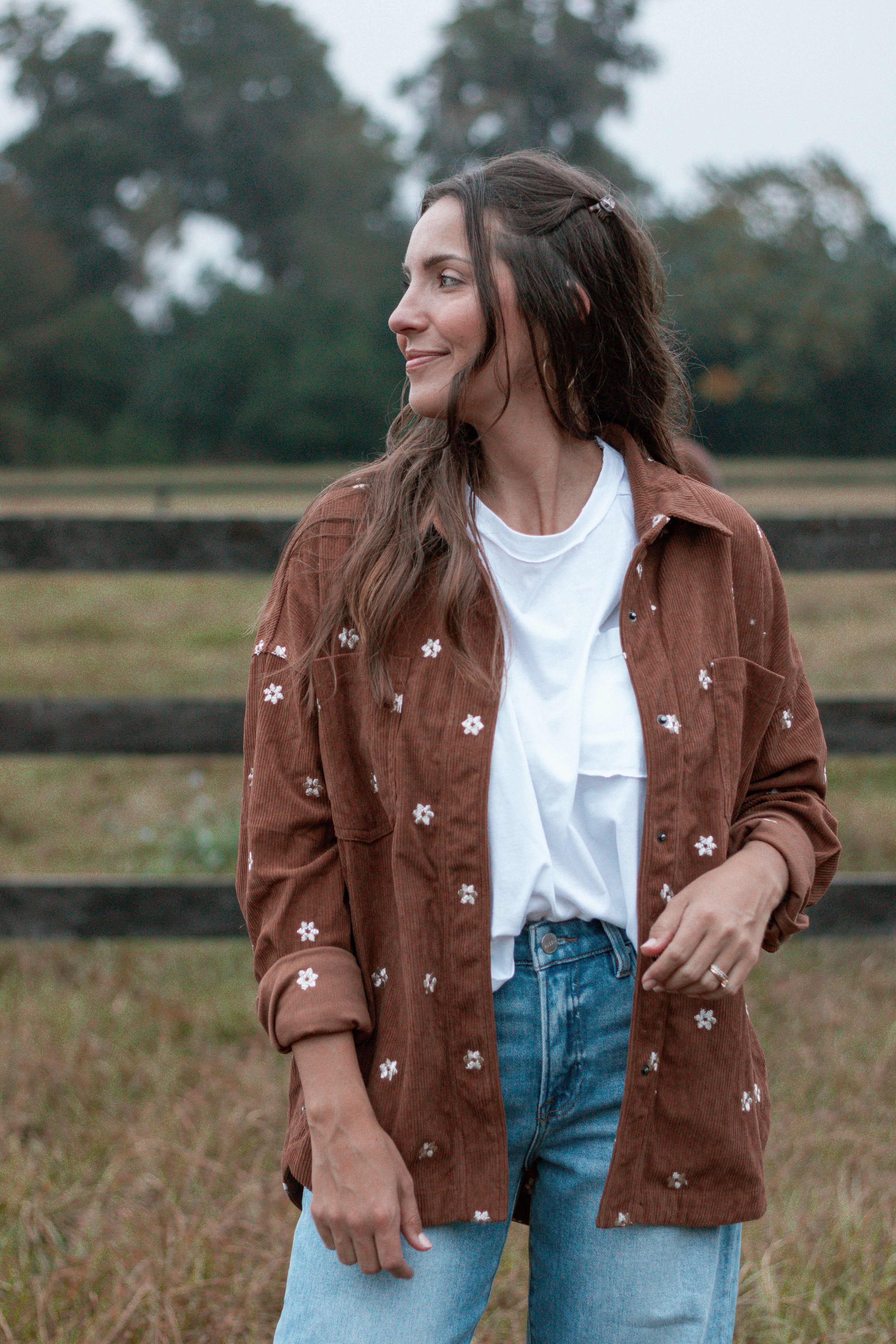 Teddy Bear Corduroy Button Up Top