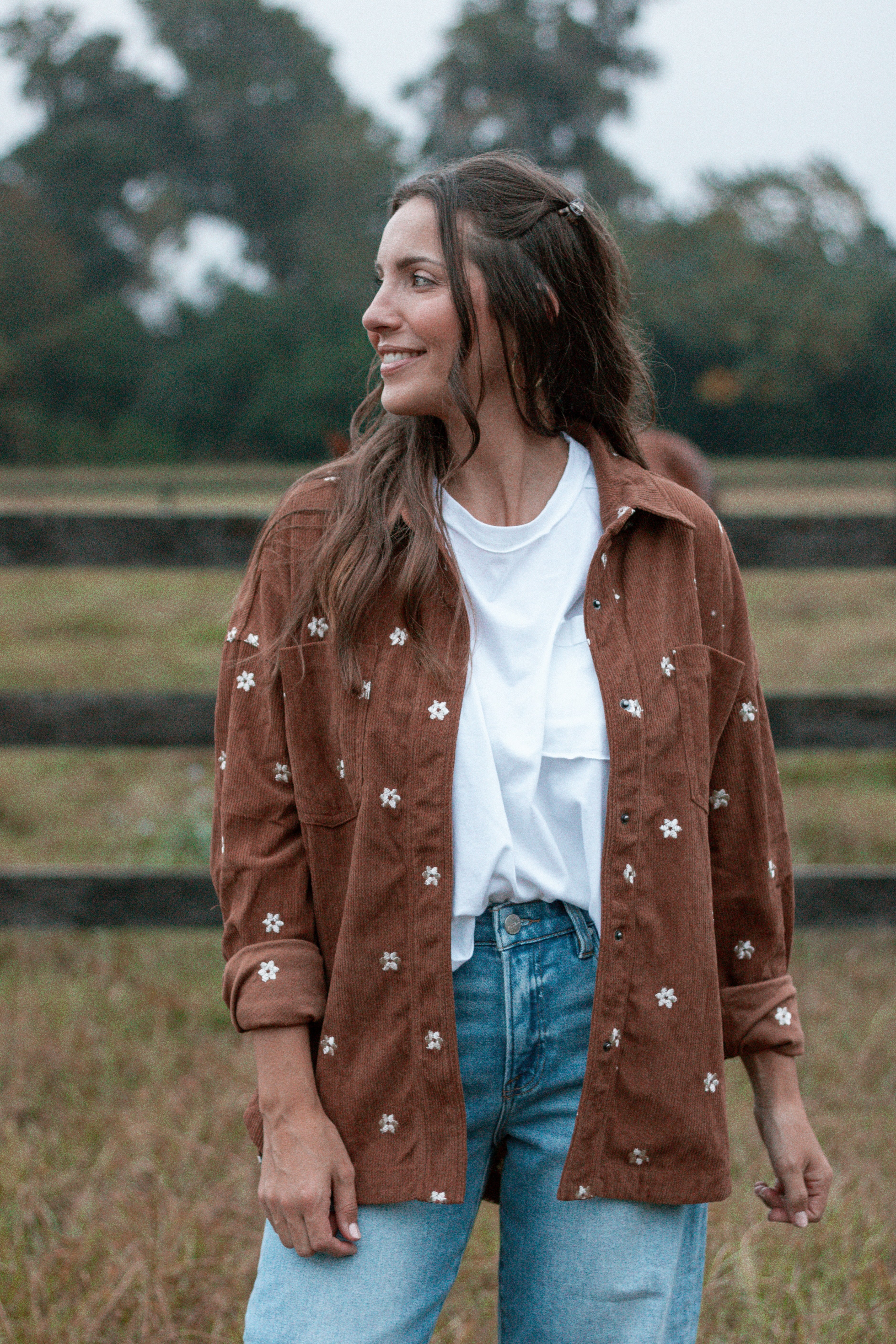 Teddy Bear Corduroy Button Up Top