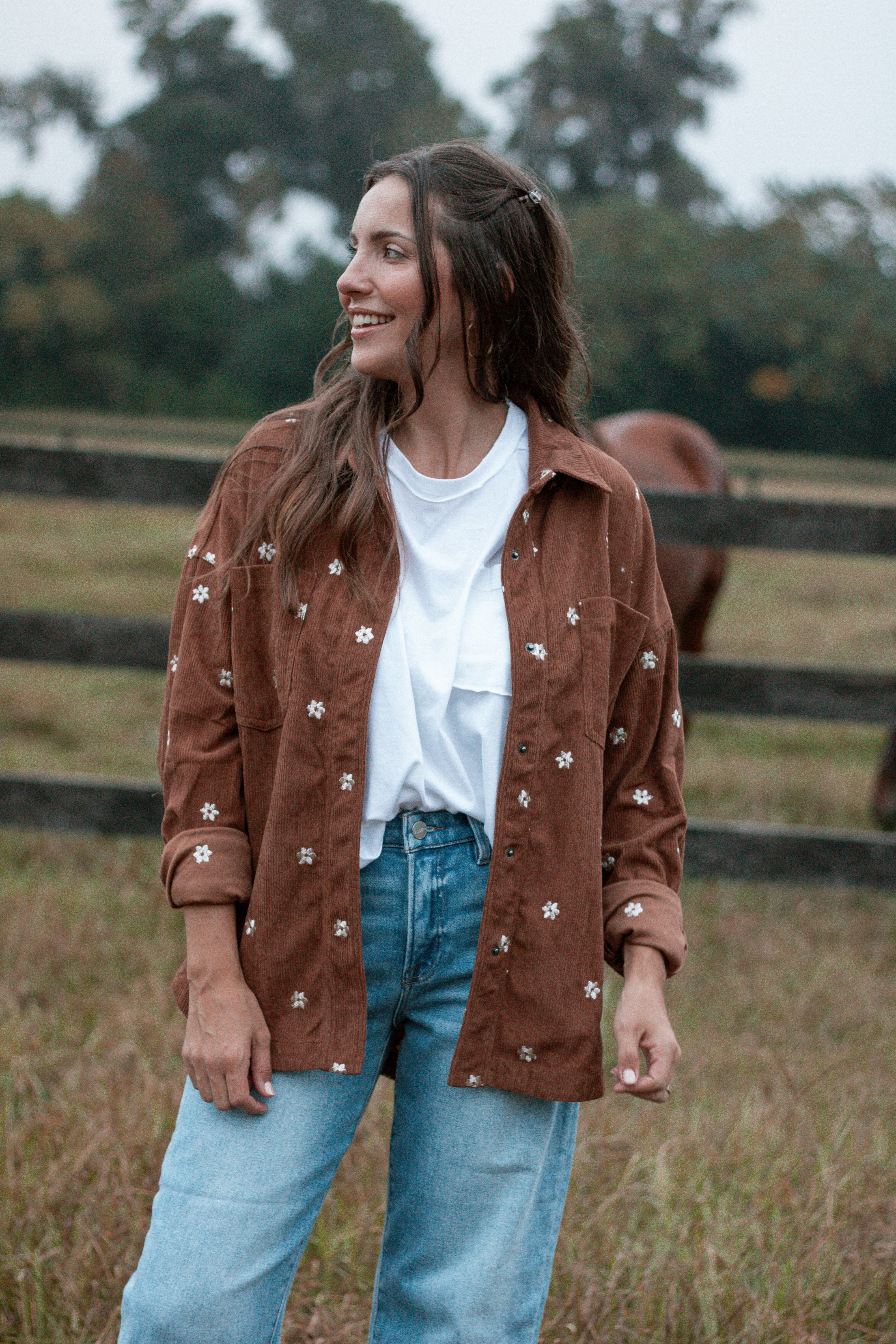 Teddy Bear Corduroy Button Up Top