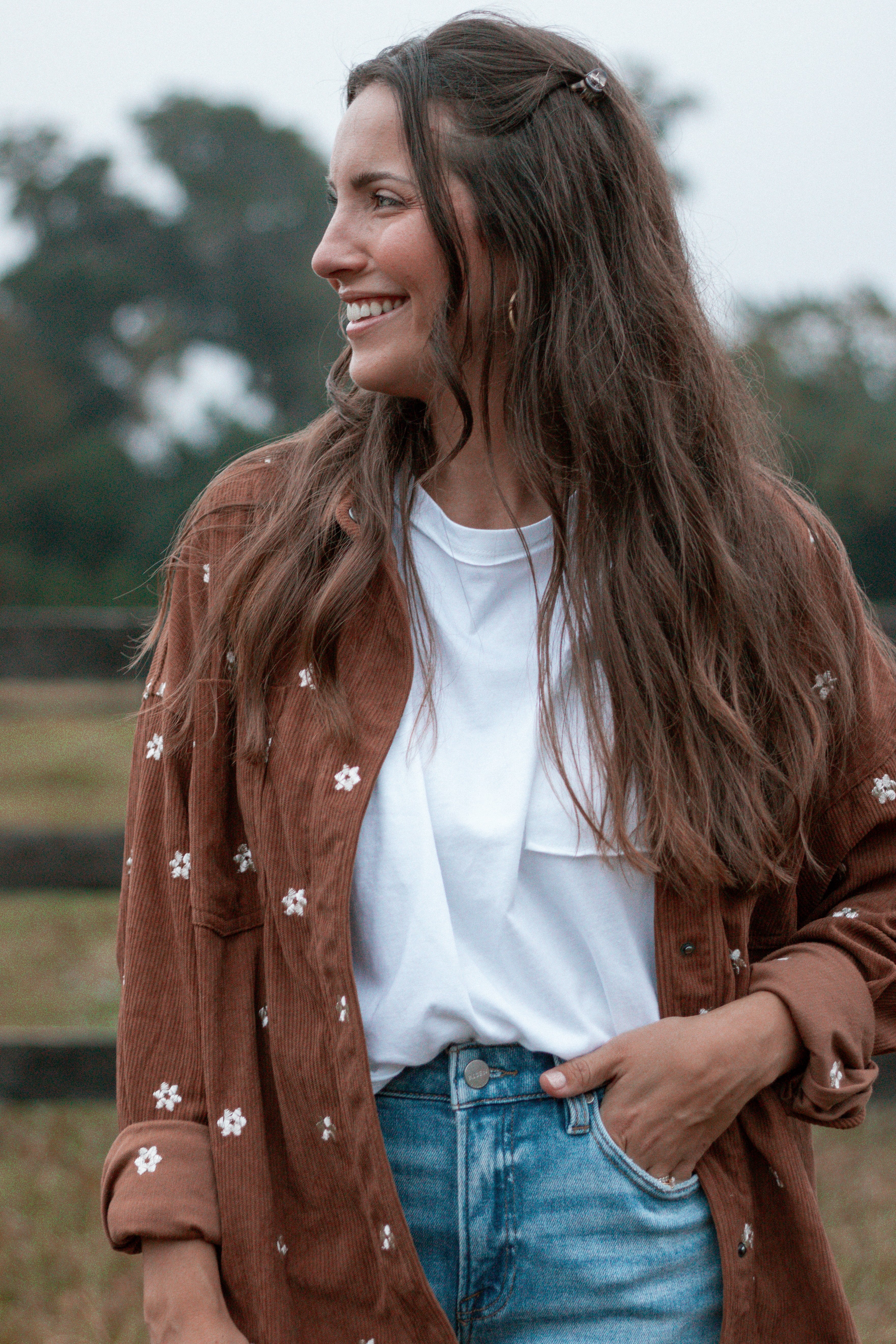 Teddy Bear Corduroy Button Up Top