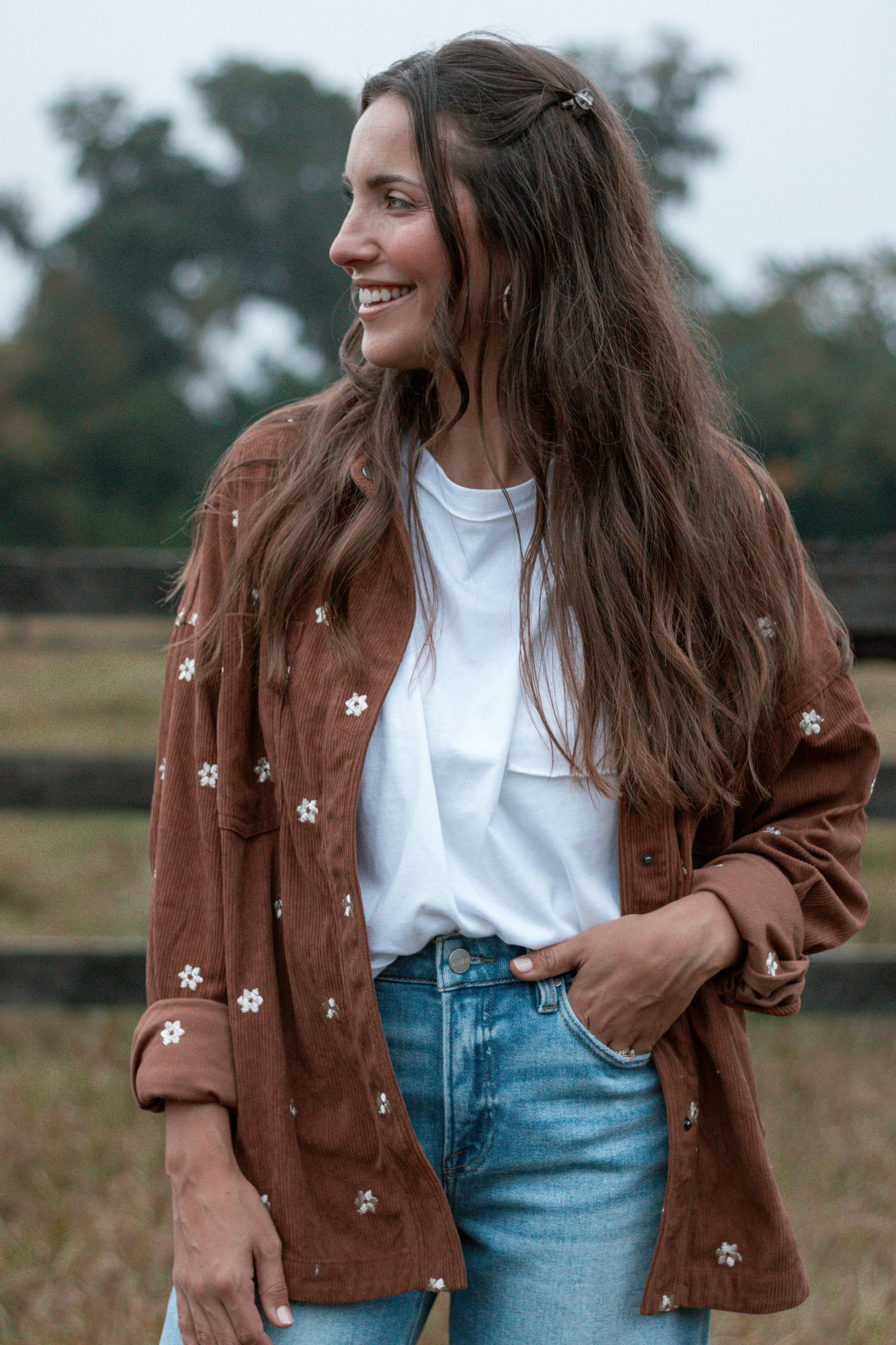 Teddy Bear Corduroy Button Up Top