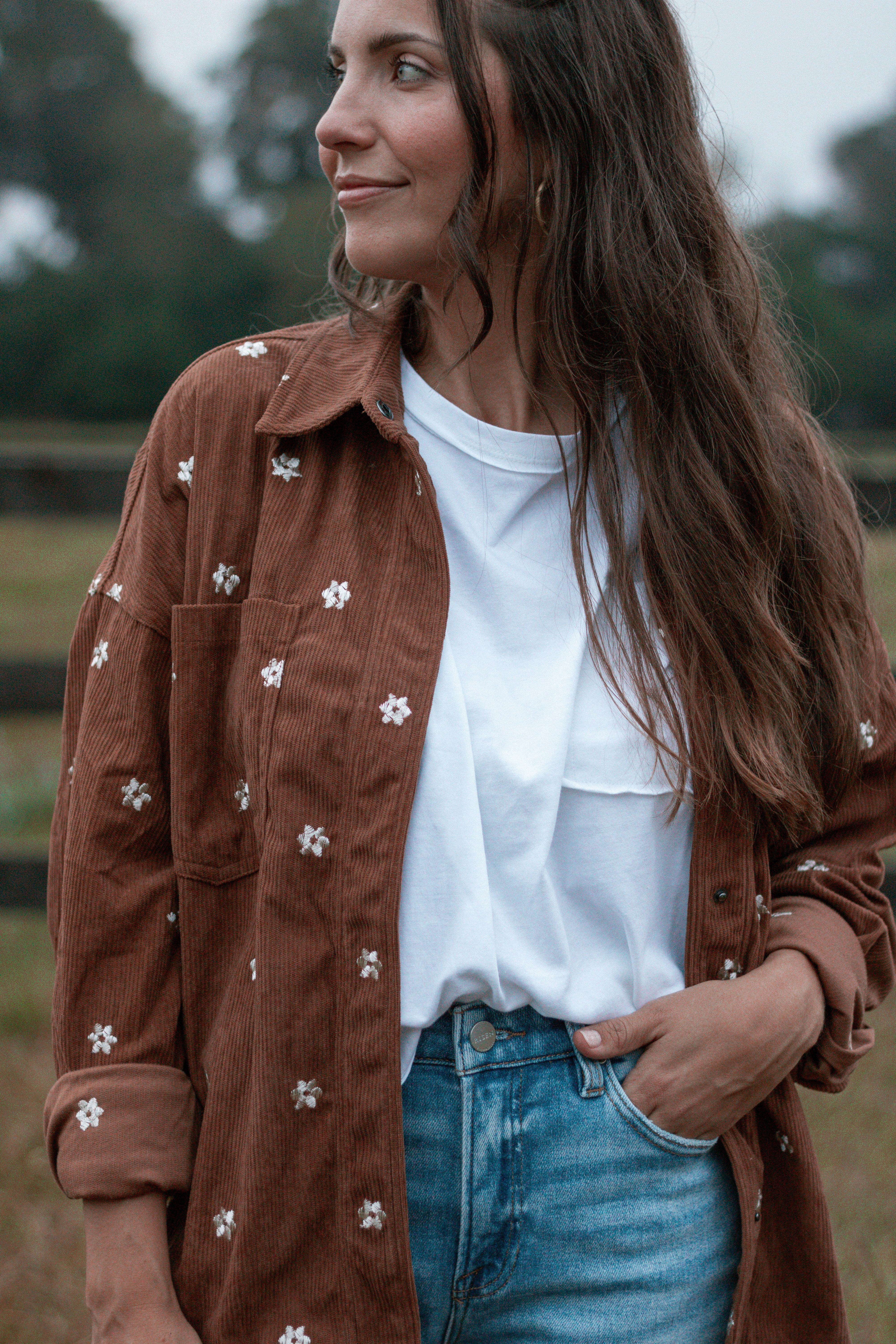 Teddy Bear Corduroy Button Up Top