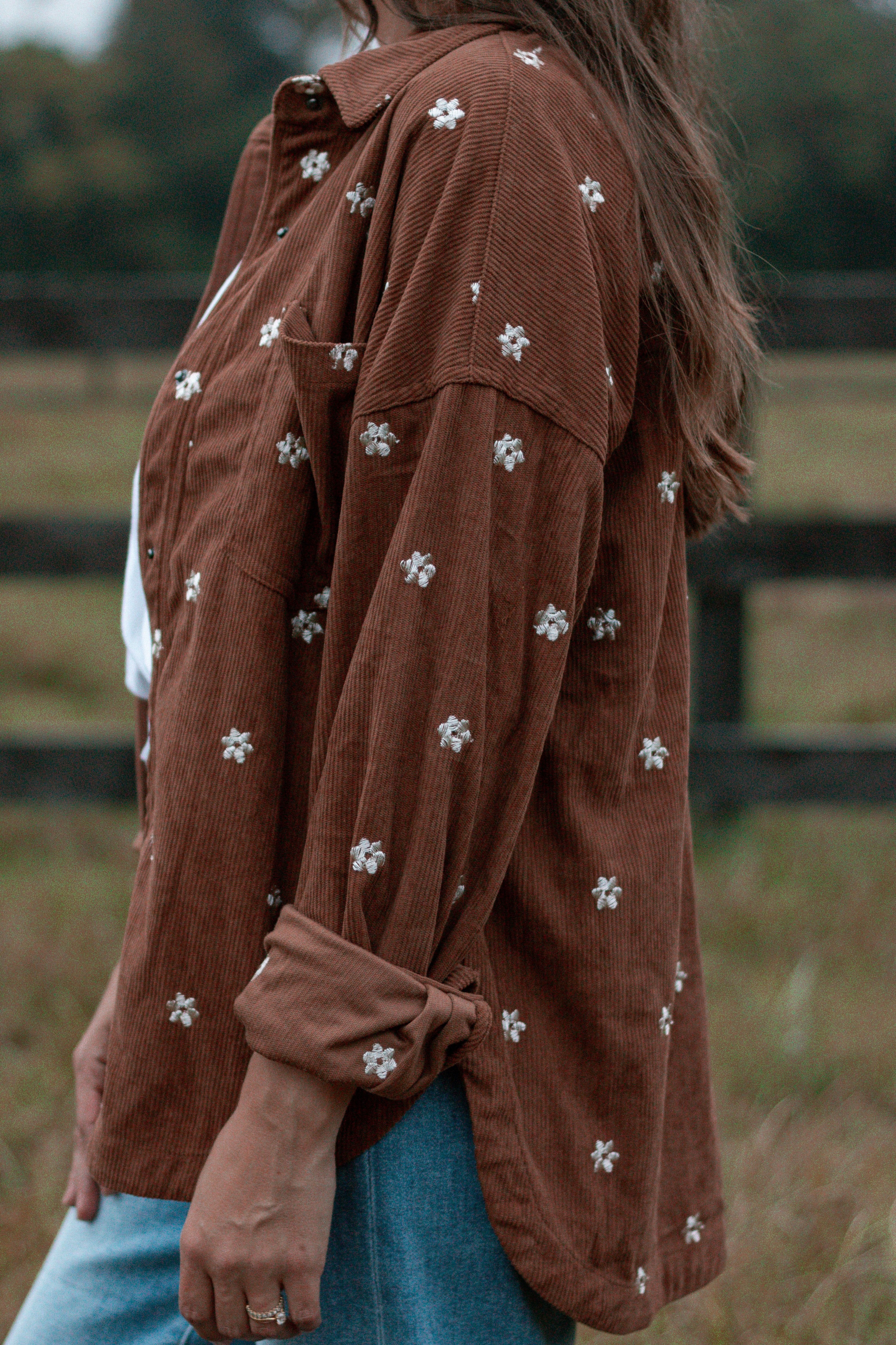 Teddy Bear Corduroy Button Up Top