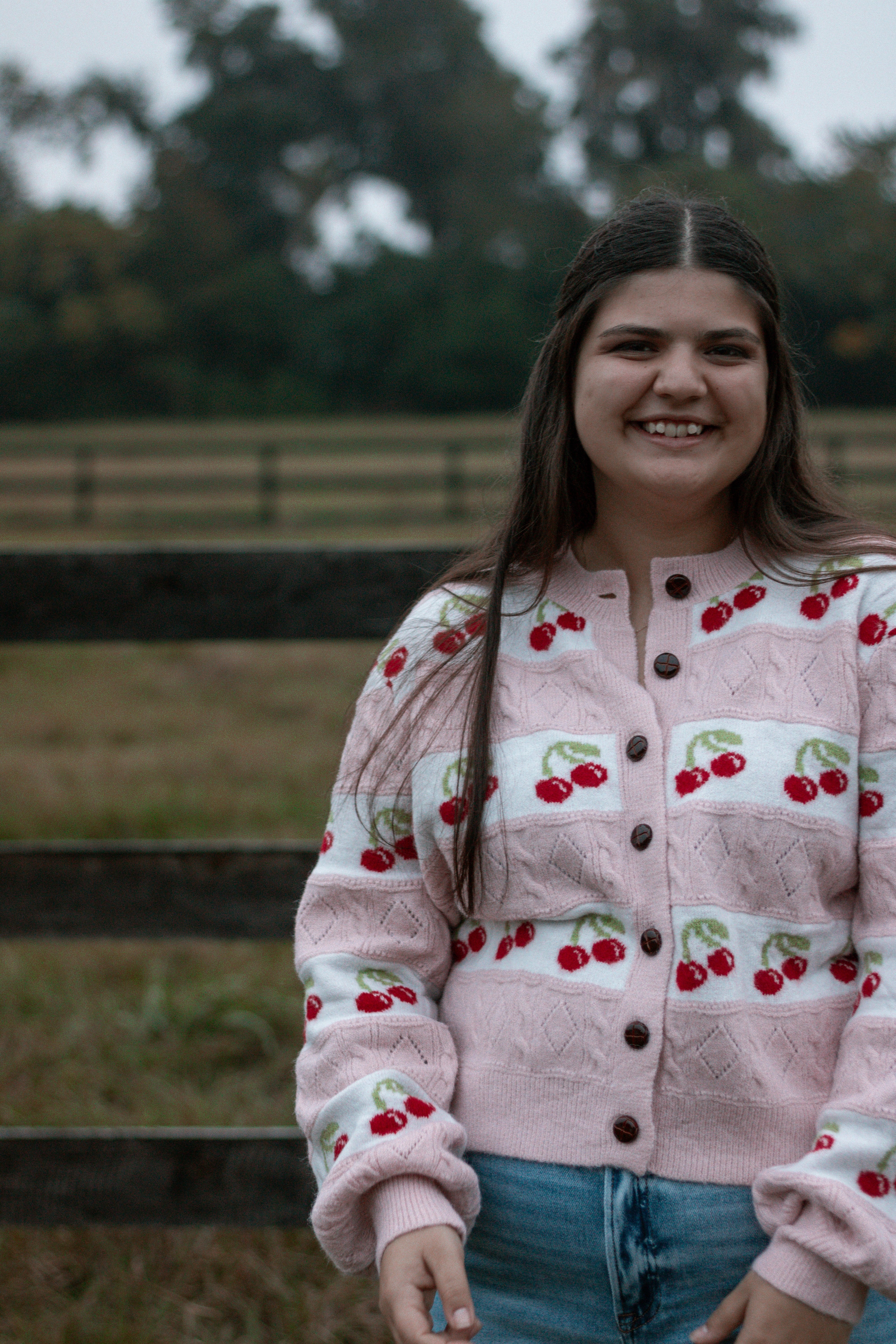 Sweet Cherry Striped Cardigan