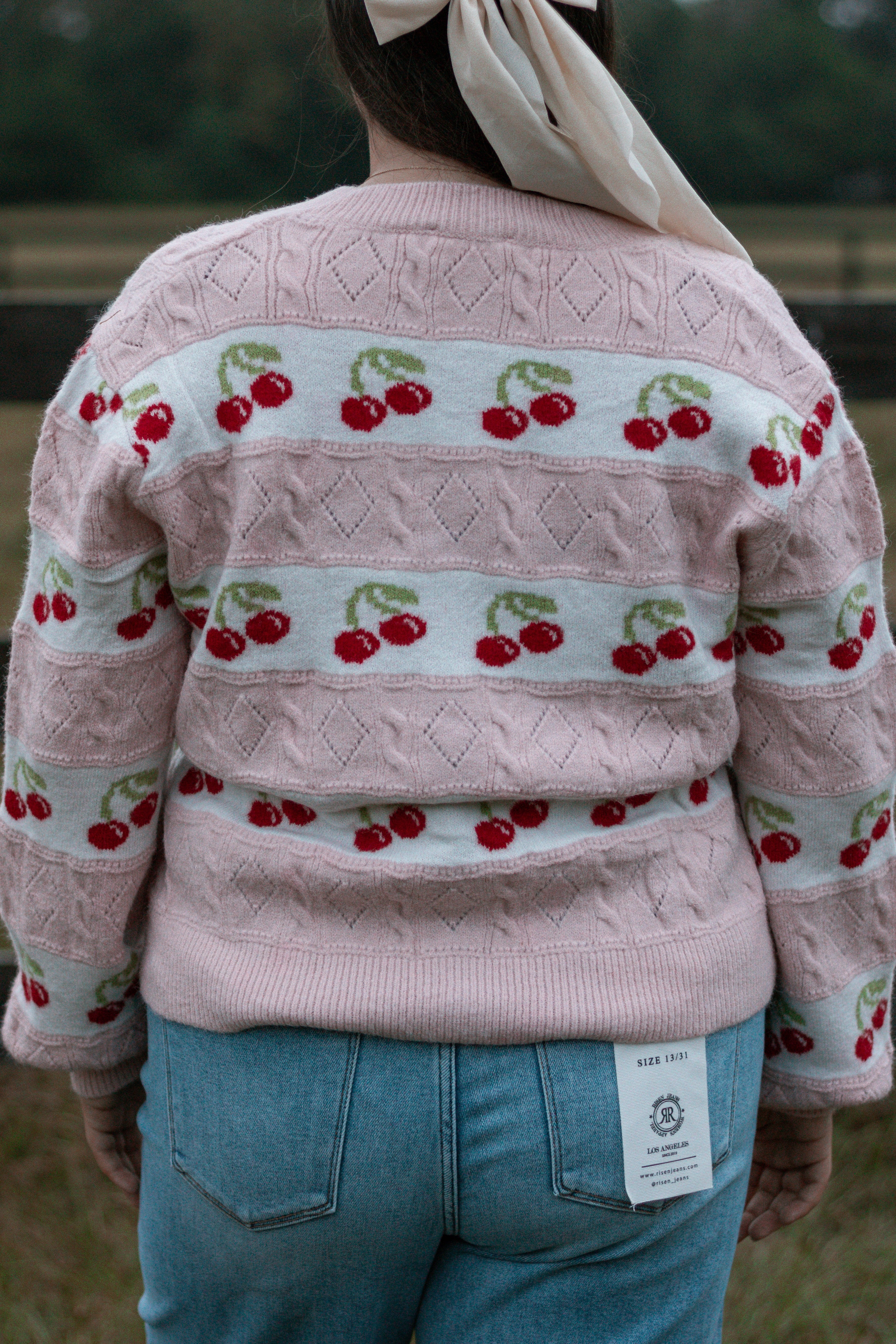 Sweet Cherry Striped Cardigan