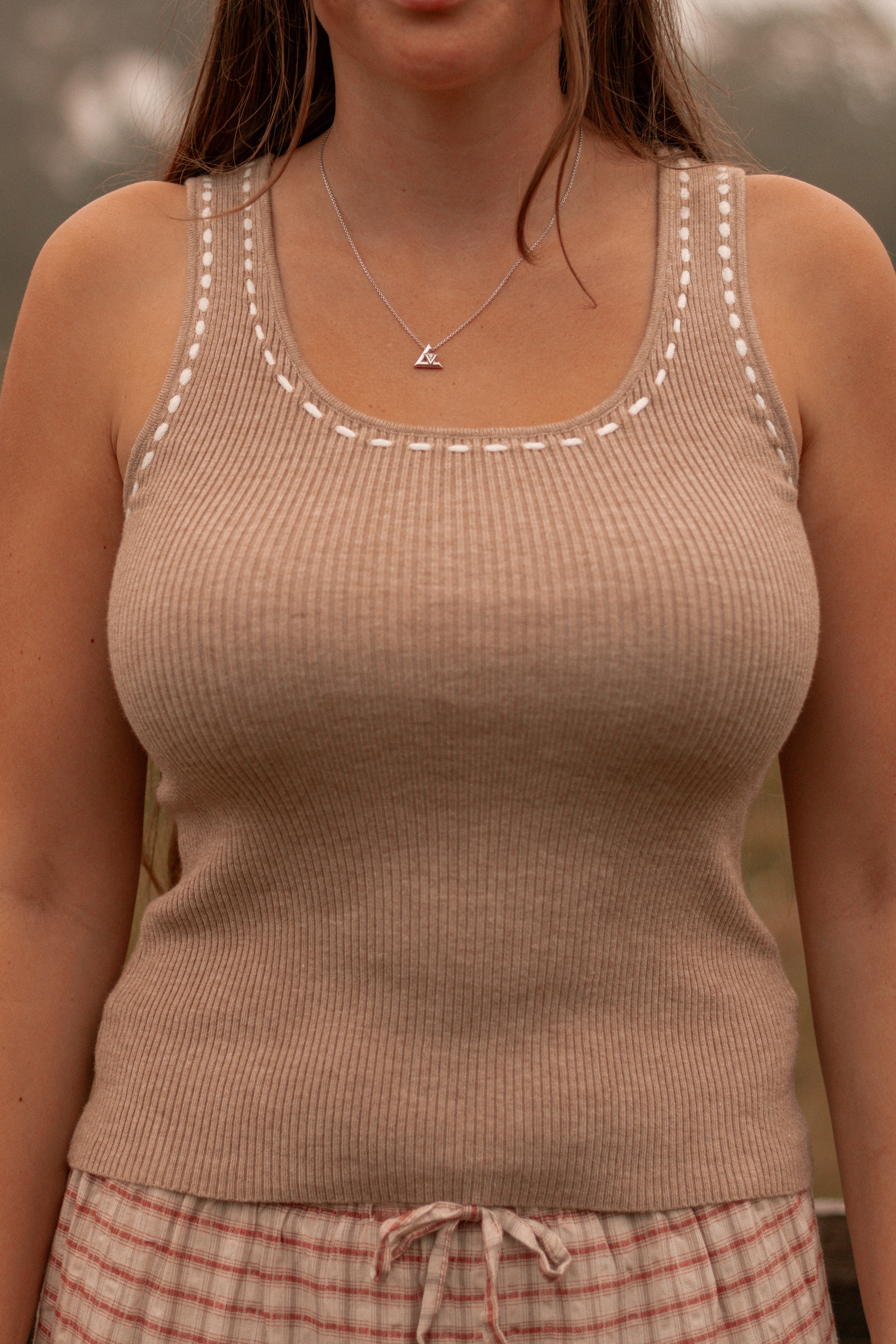 Stitched in Sand Tank Top