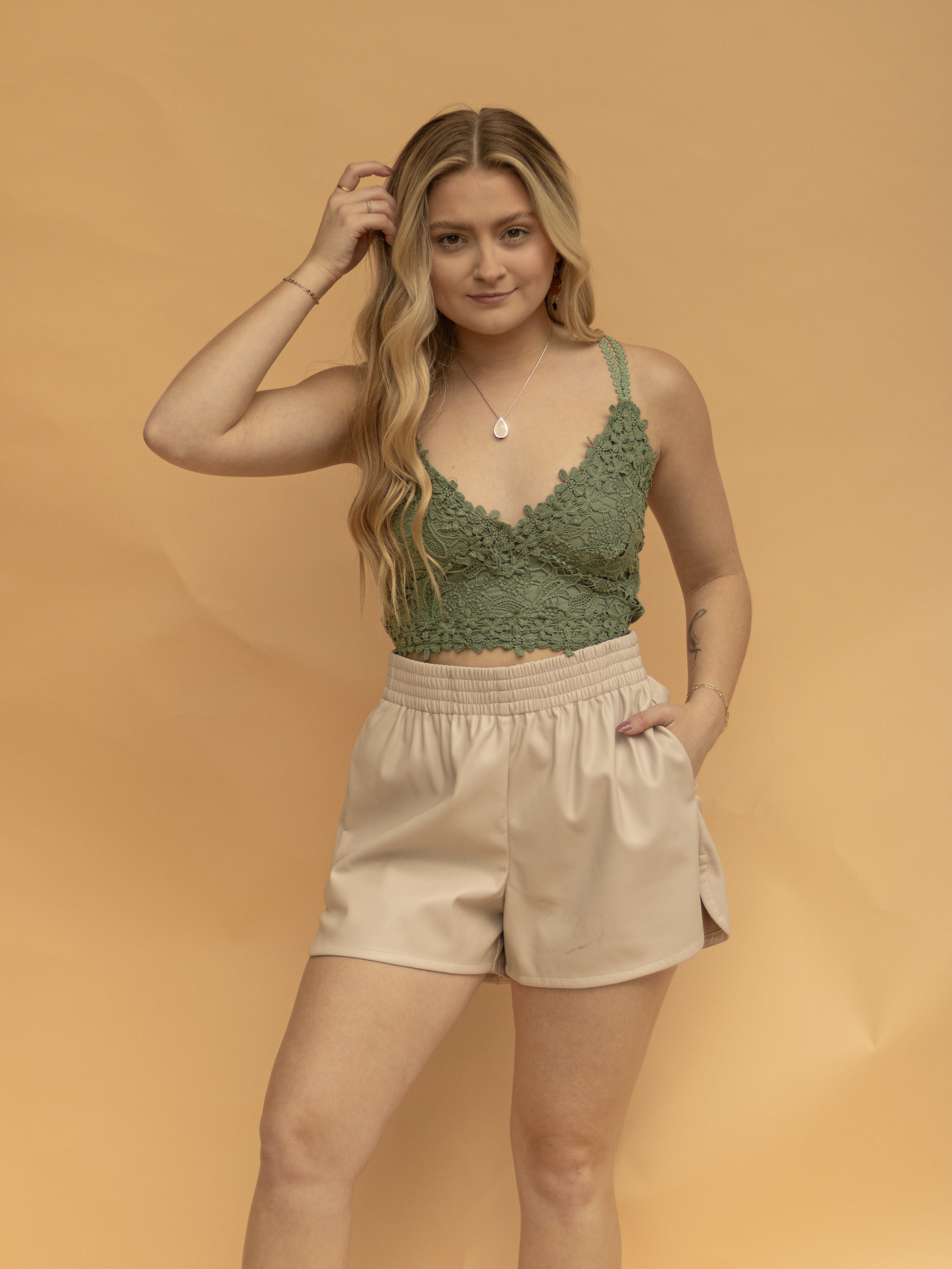 Forest Mist Lace Bralette Top