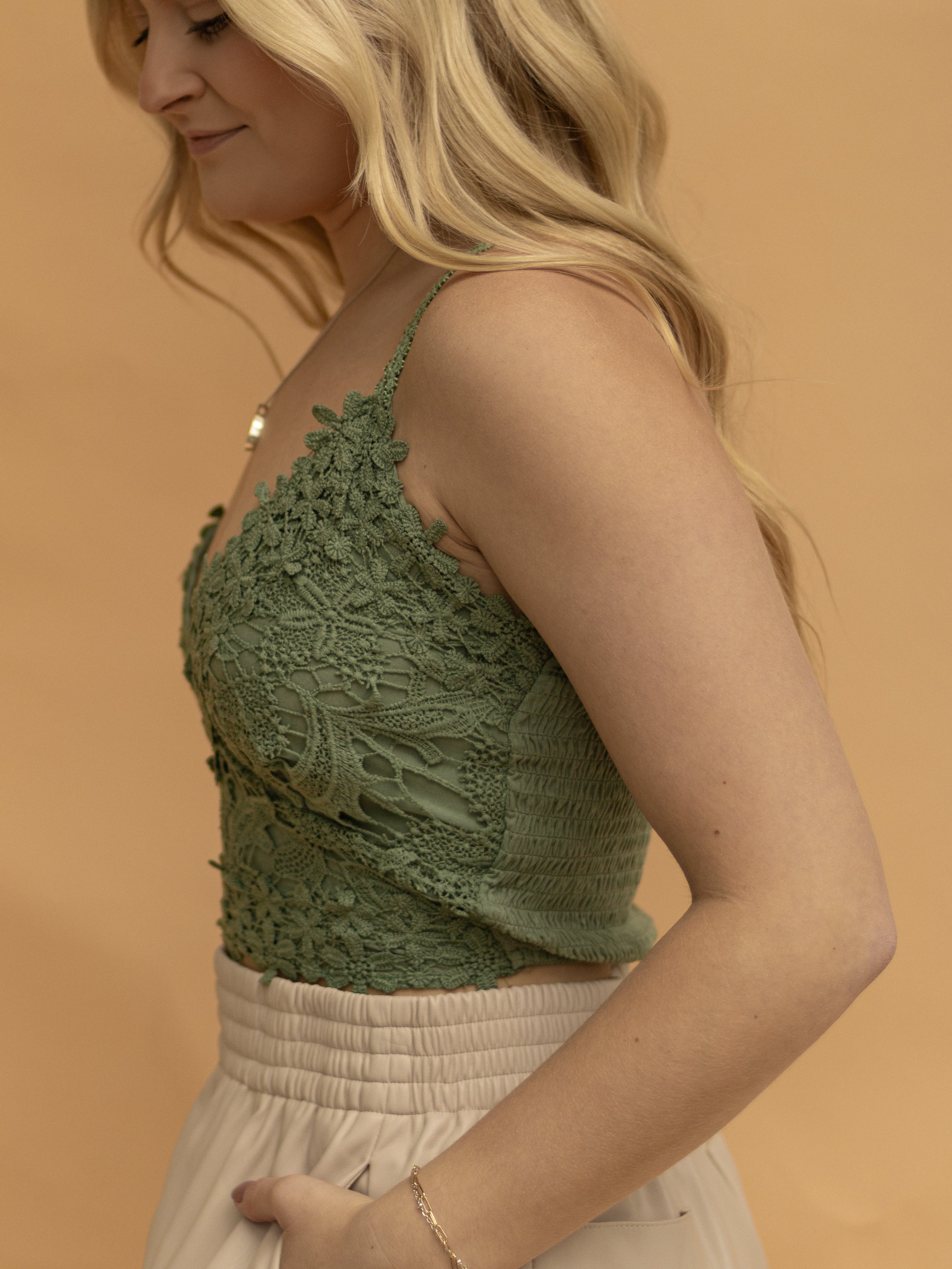 Forest Mist Lace Bralette Top