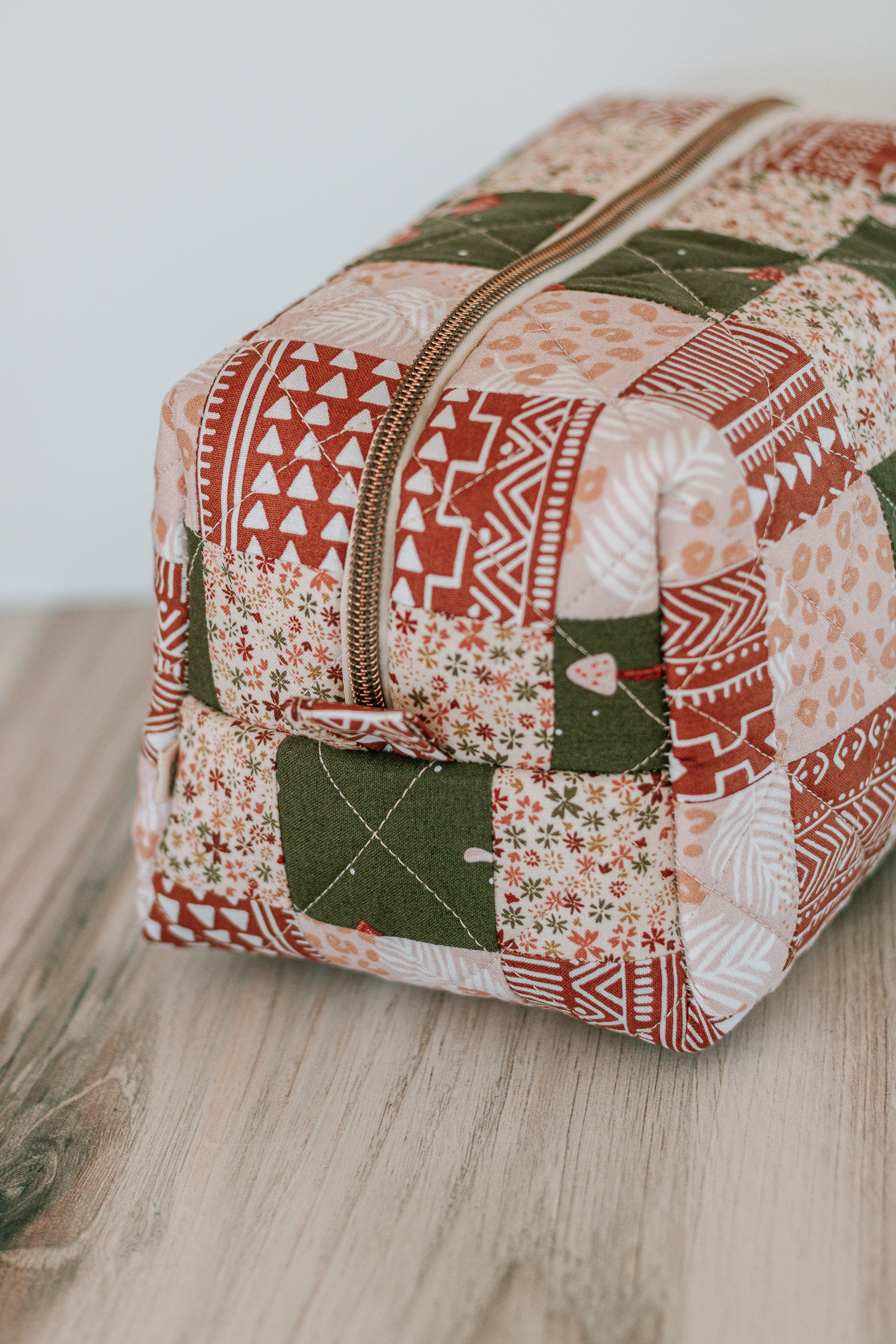 Mushroom Daze | Jumbo Quilted Makeup Bag