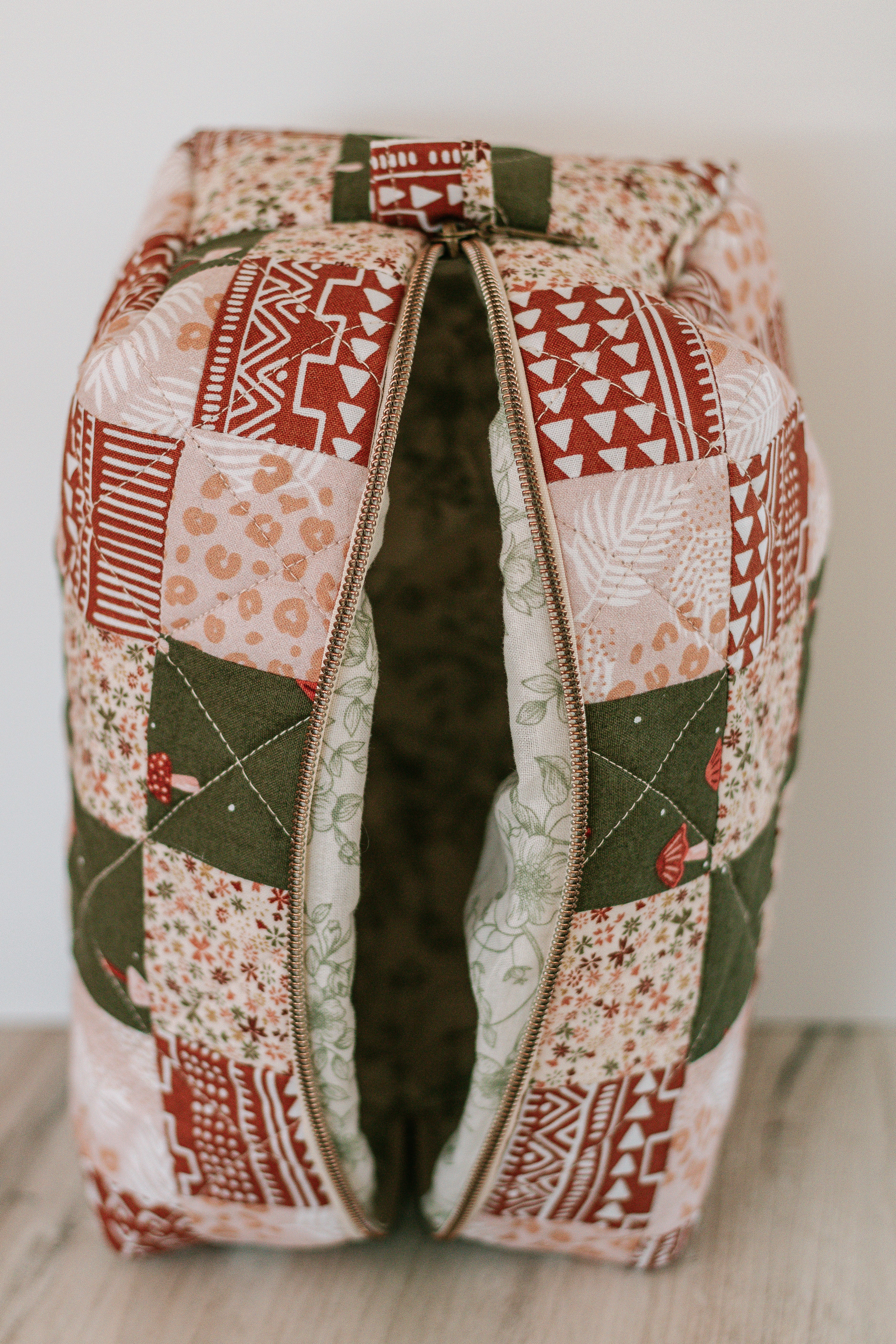 Mushroom Daze | Jumbo Quilted Makeup Bag
