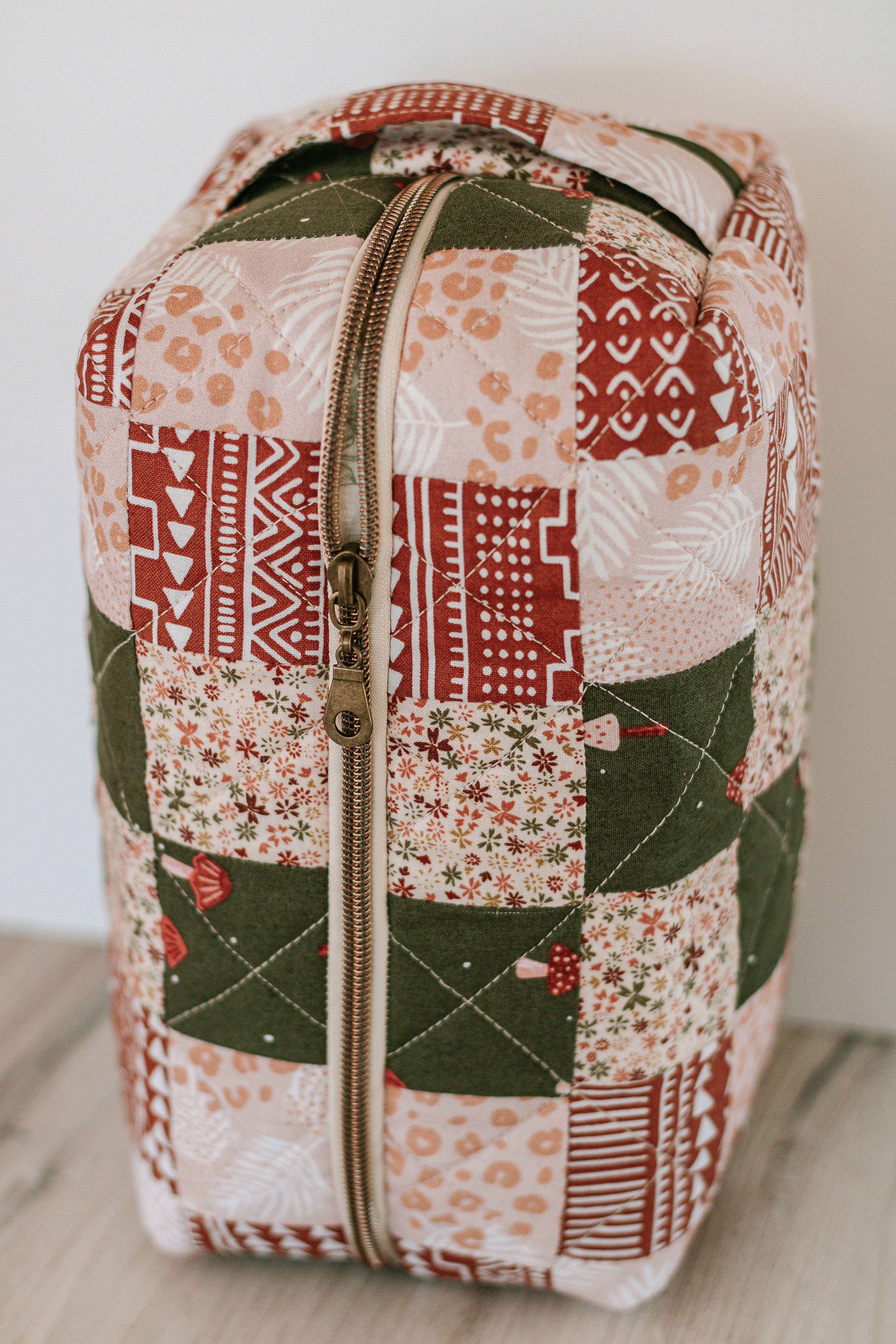 Mushroom Daze | Jumbo Quilted Makeup Bag