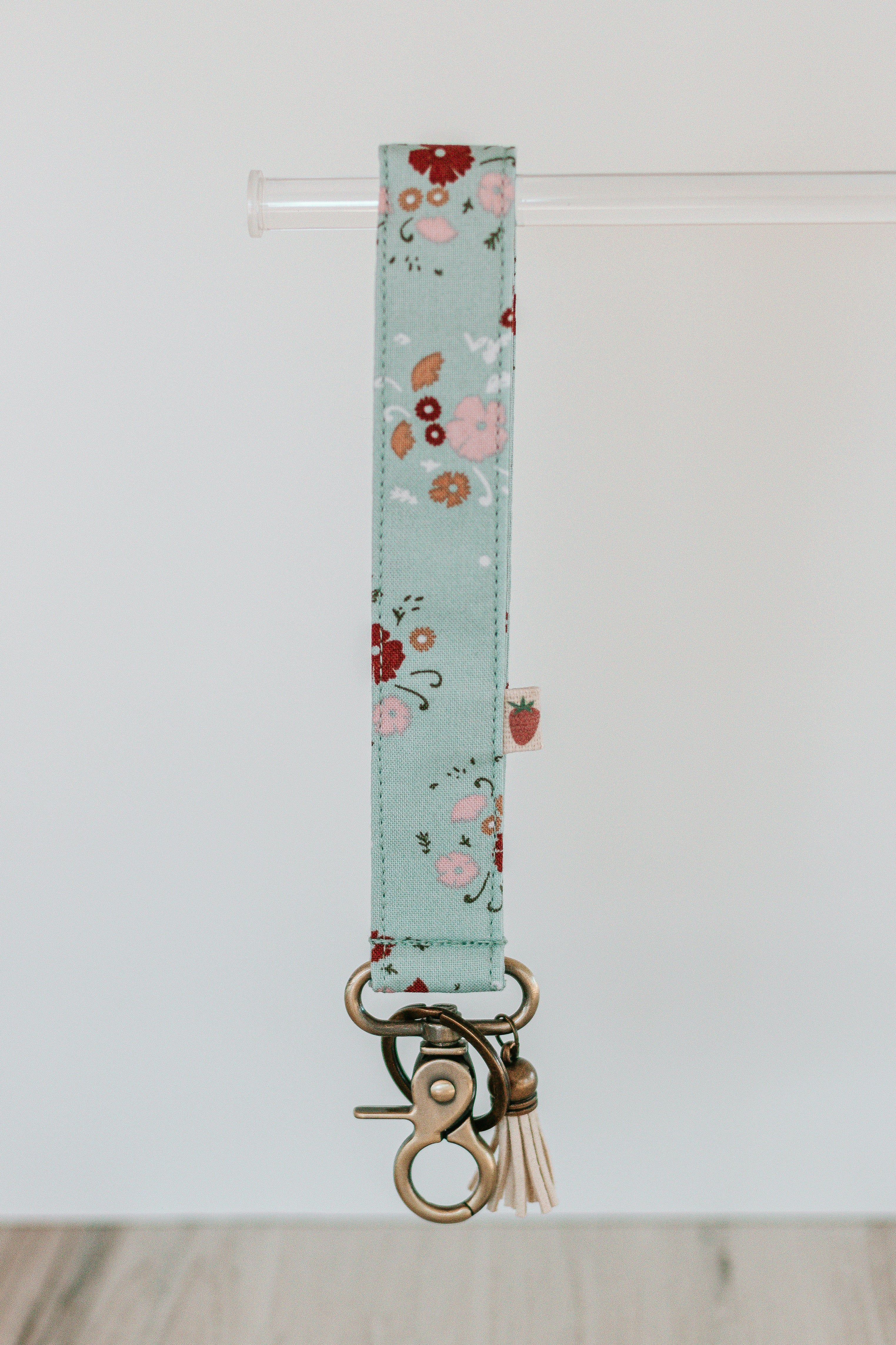 Teal Florals | Keychain Wristlet