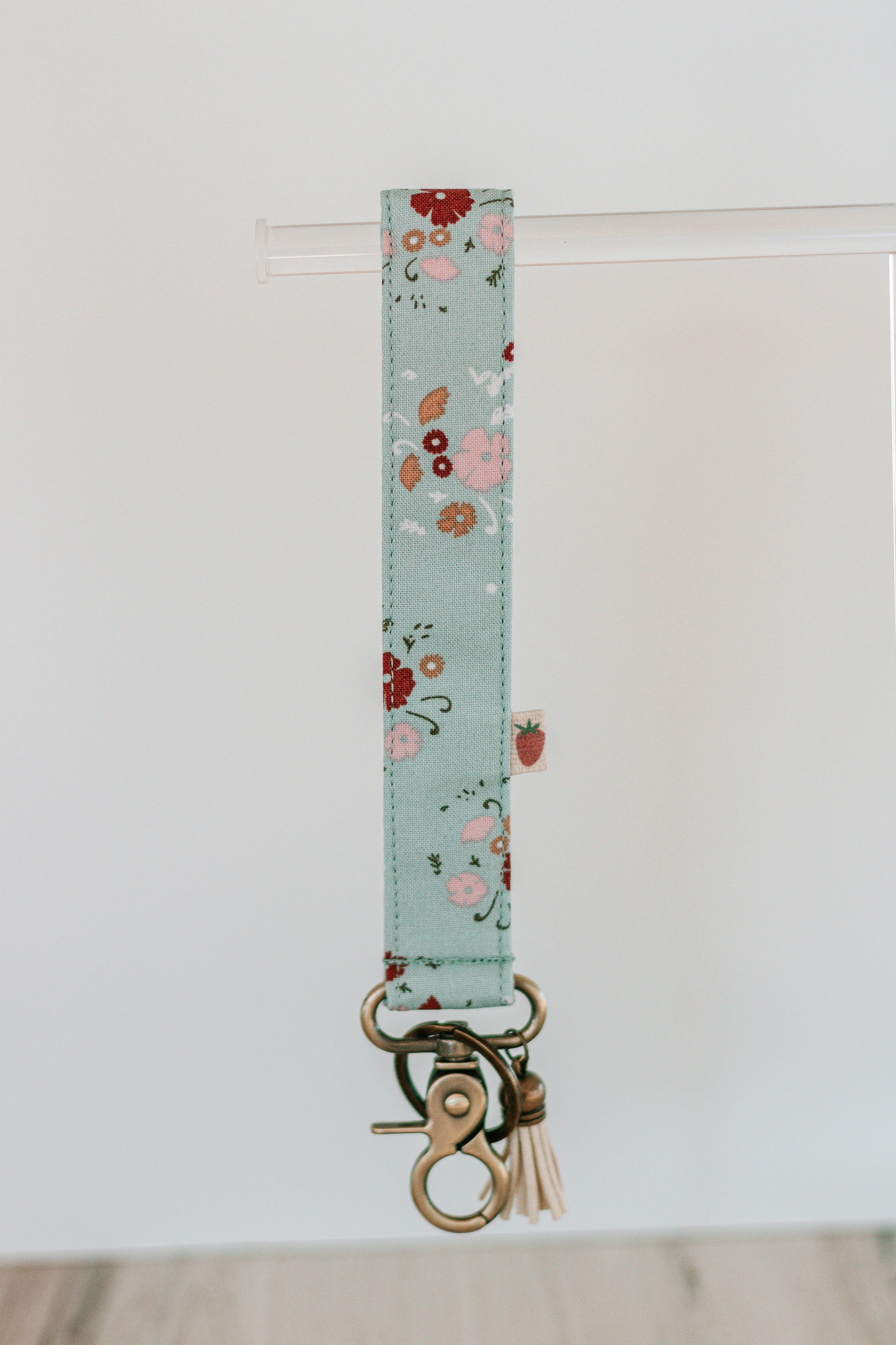 Teal Florals | Keychain Wristlet