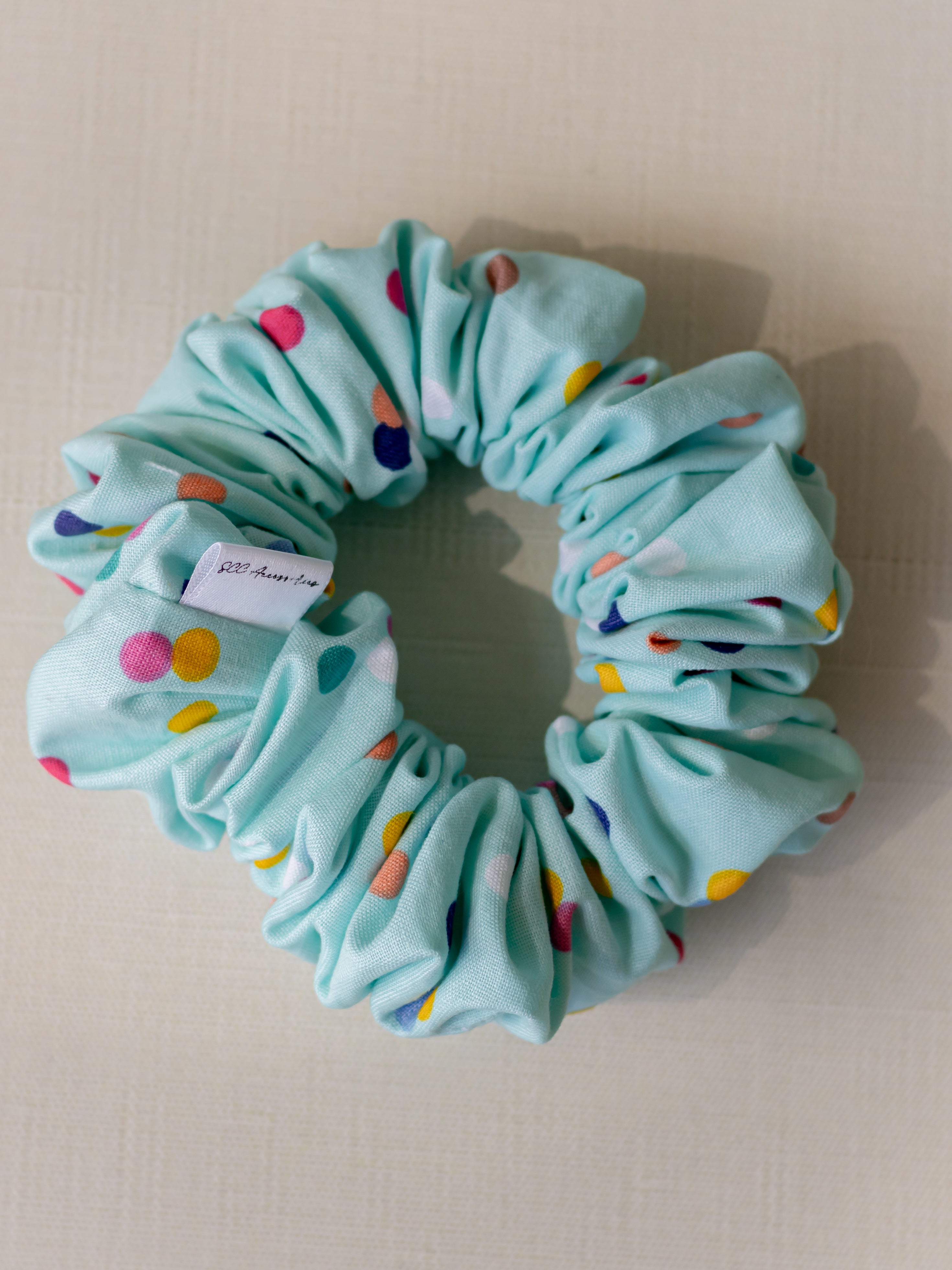 Aqua Confetti Scrunchie