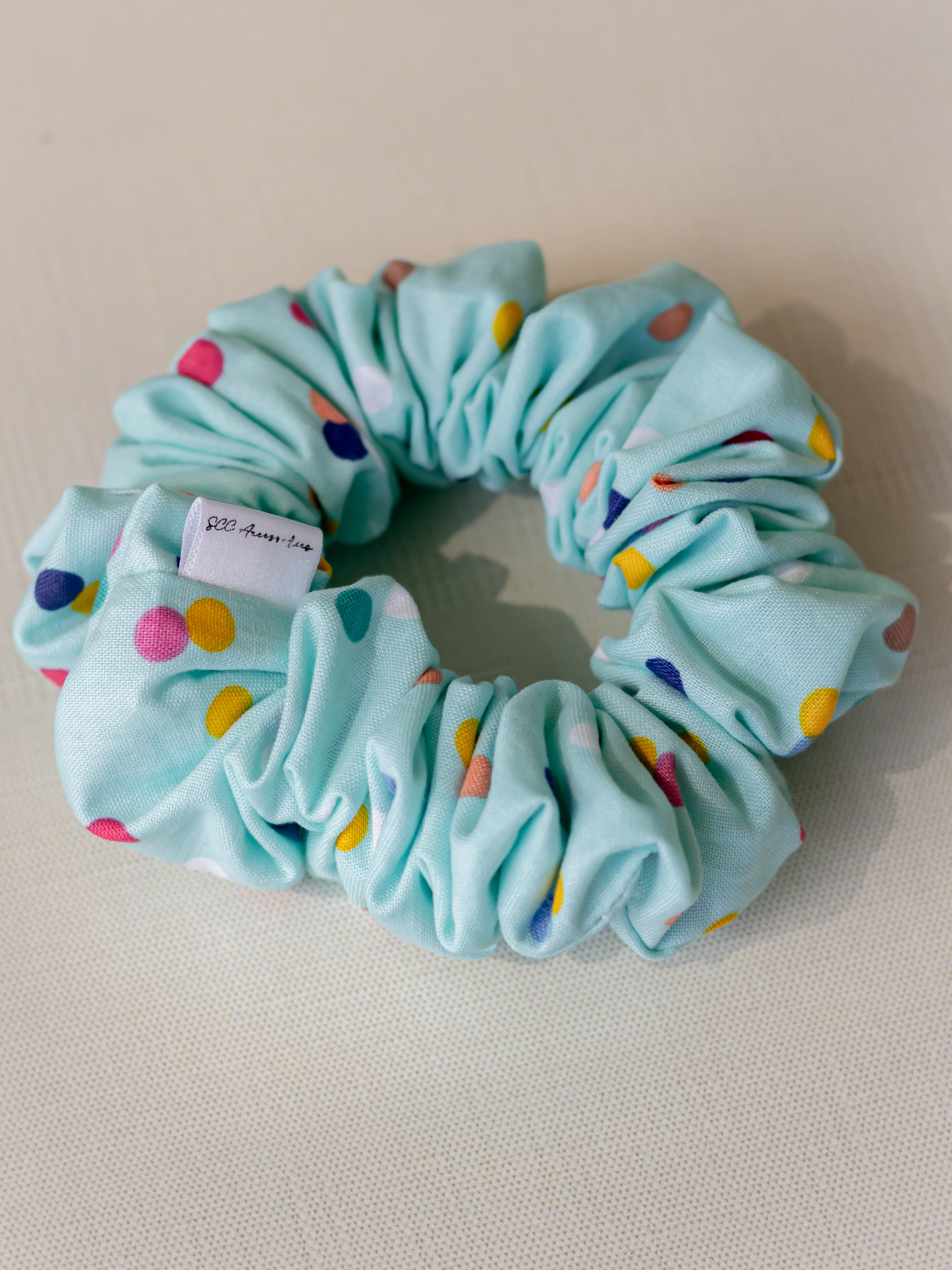 Aqua Confetti Scrunchie