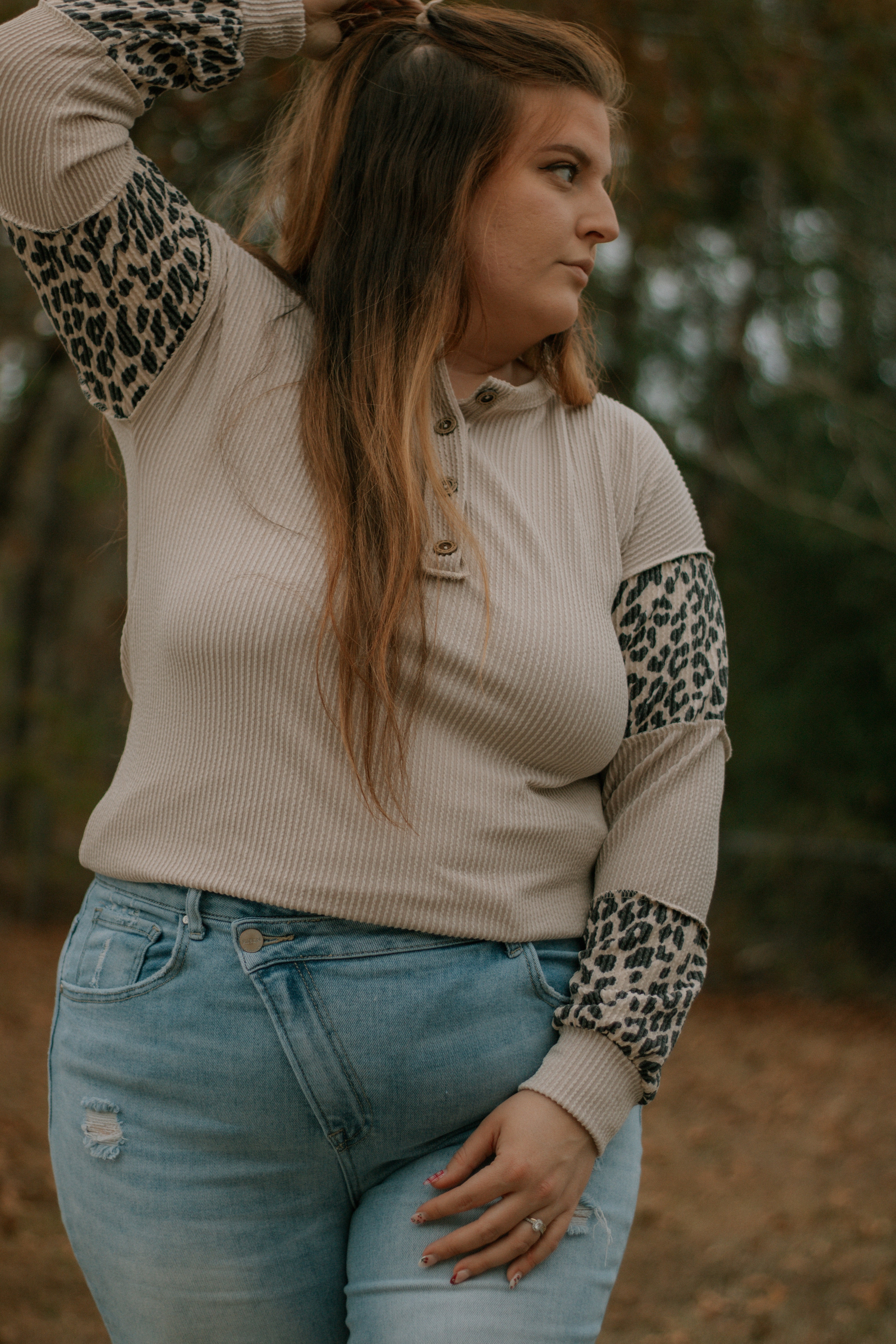 Cheetah & Cream Top